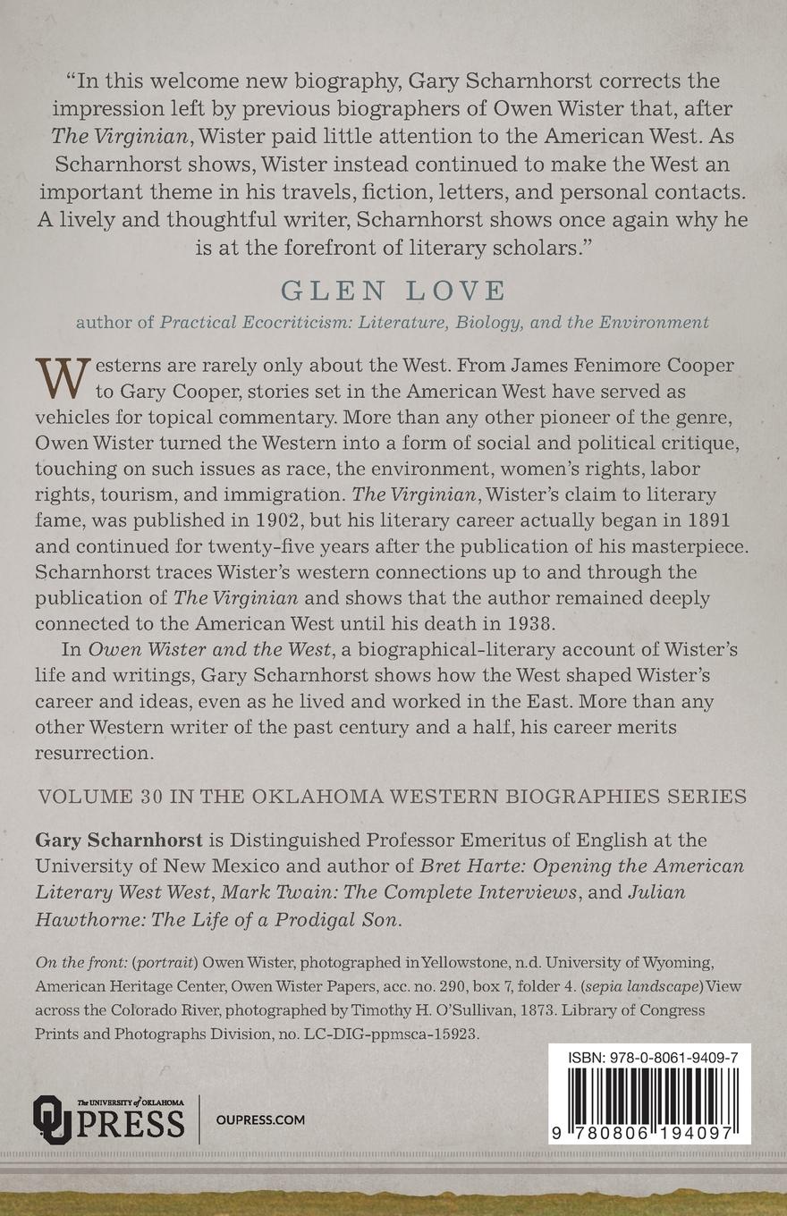 Rückseitencover Owen Wister and the West