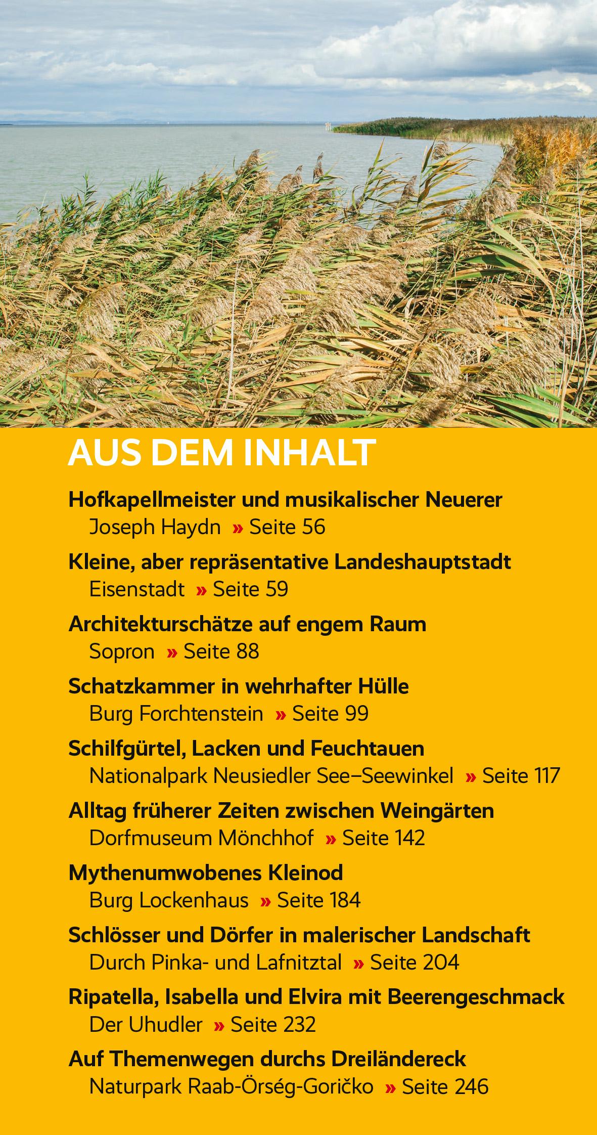 Beispielinhalt (Bild) TRESCHER Reiseführer Burgenland