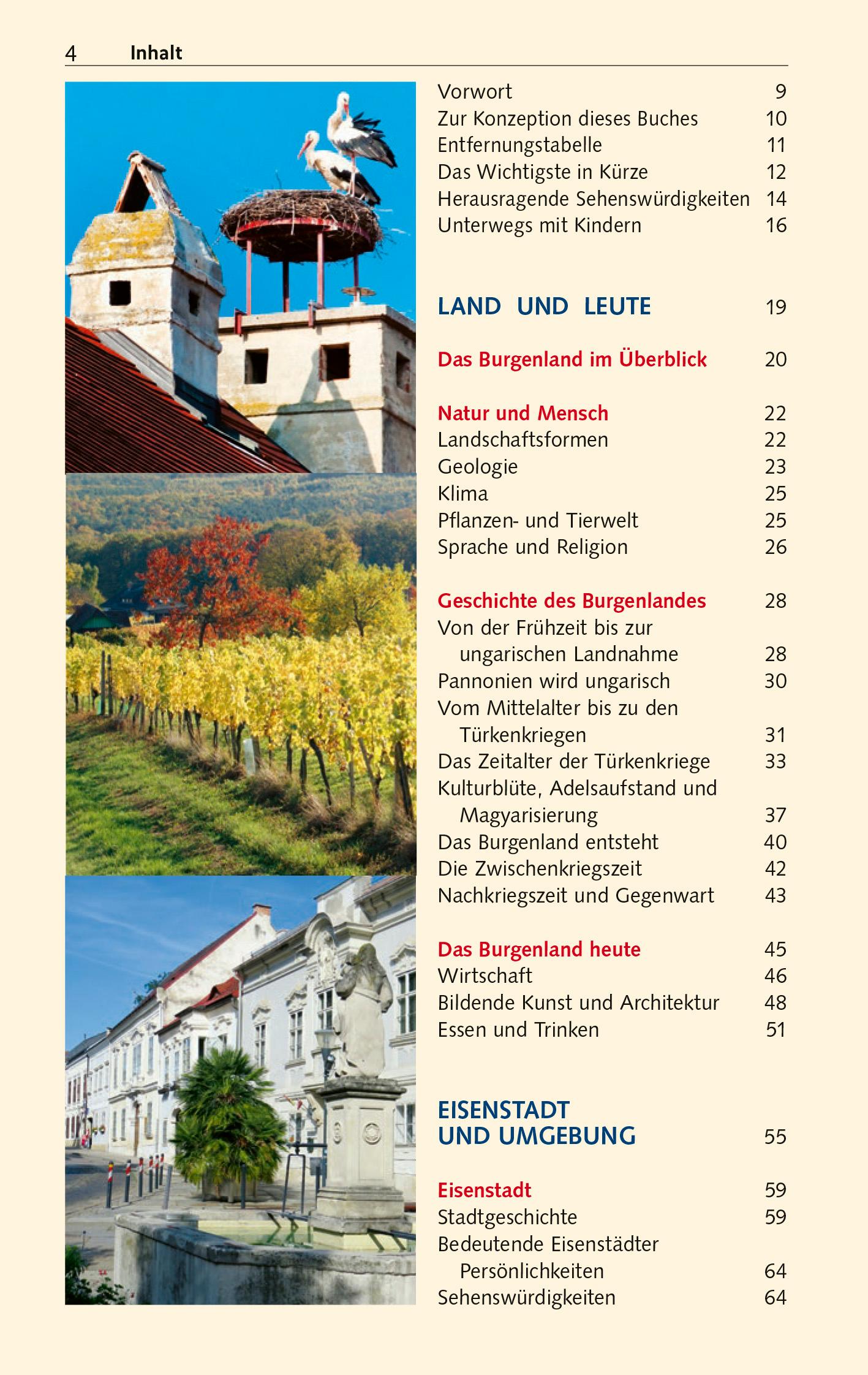 Beispielinhalt (Bild) TRESCHER Reiseführer Burgenland