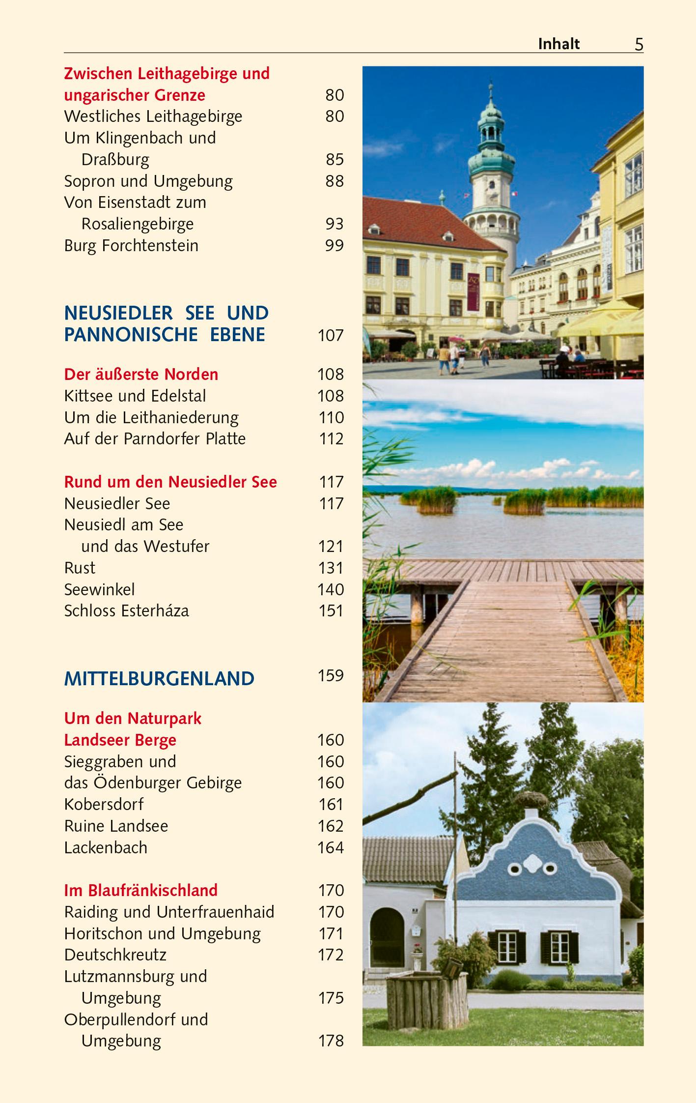 Beispielinhalt (Bild) TRESCHER Reiseführer Burgenland