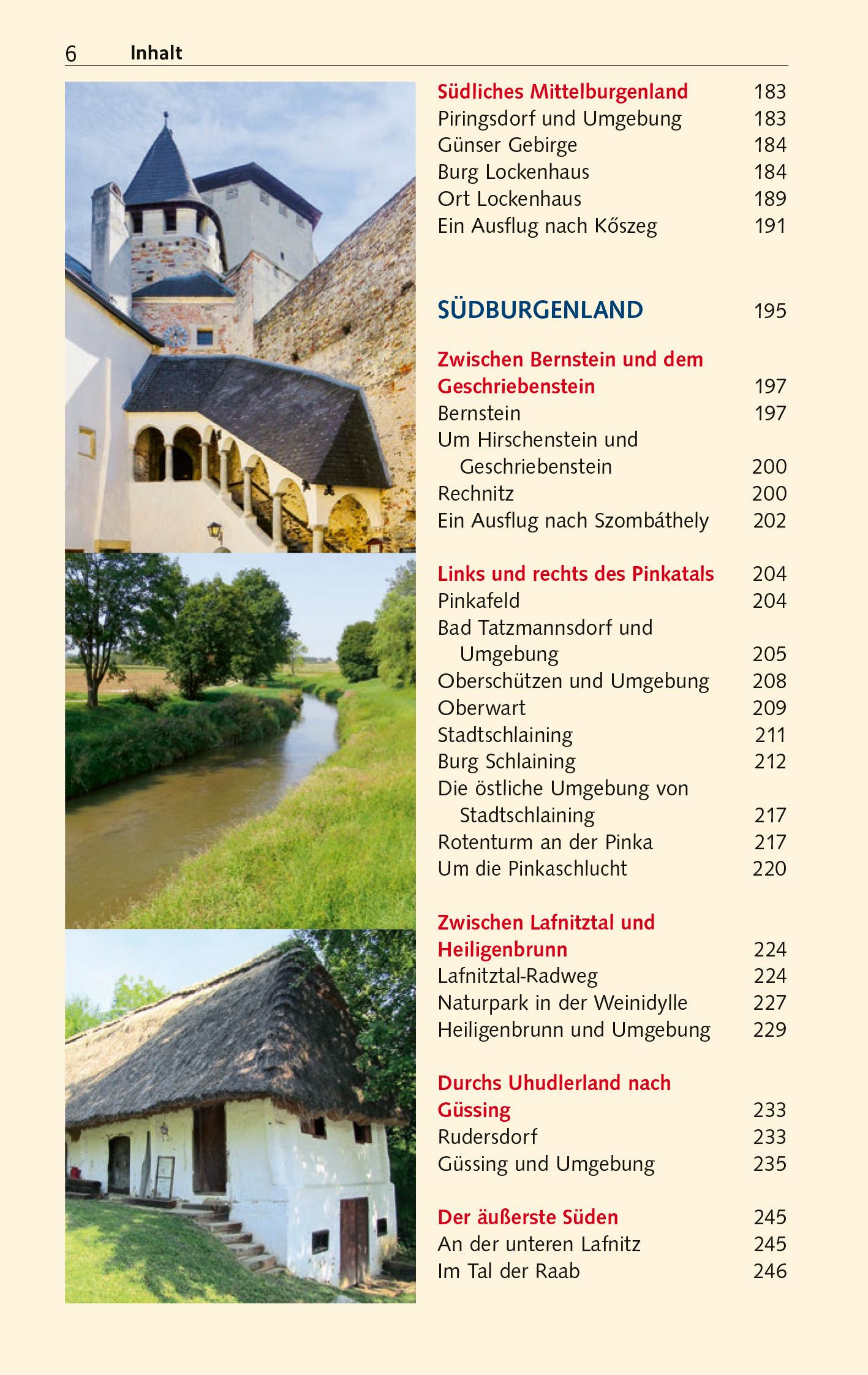 Beispielinhalt (Bild) TRESCHER Reiseführer Burgenland