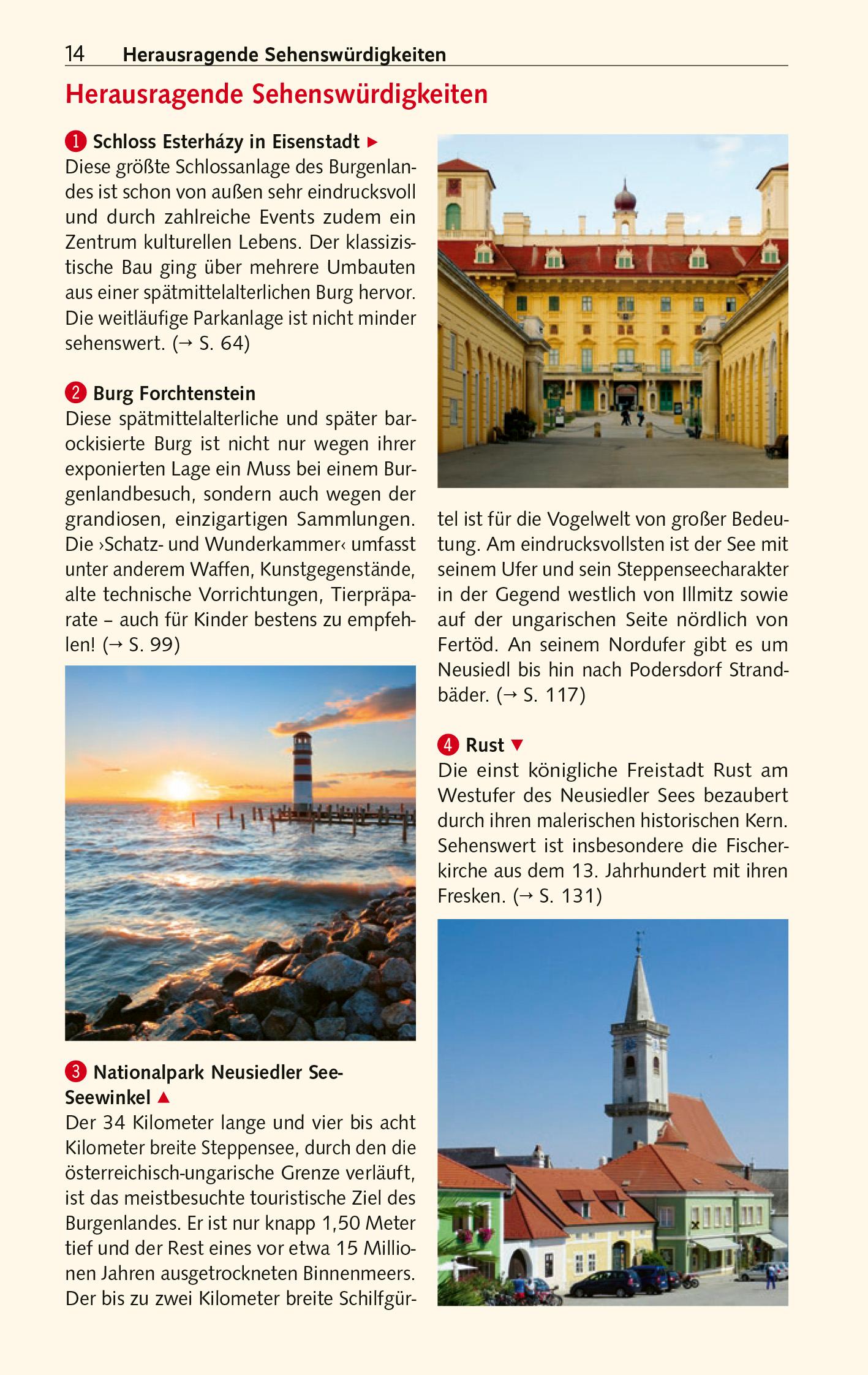 Beispielinhalt (Bild) TRESCHER Reiseführer Burgenland