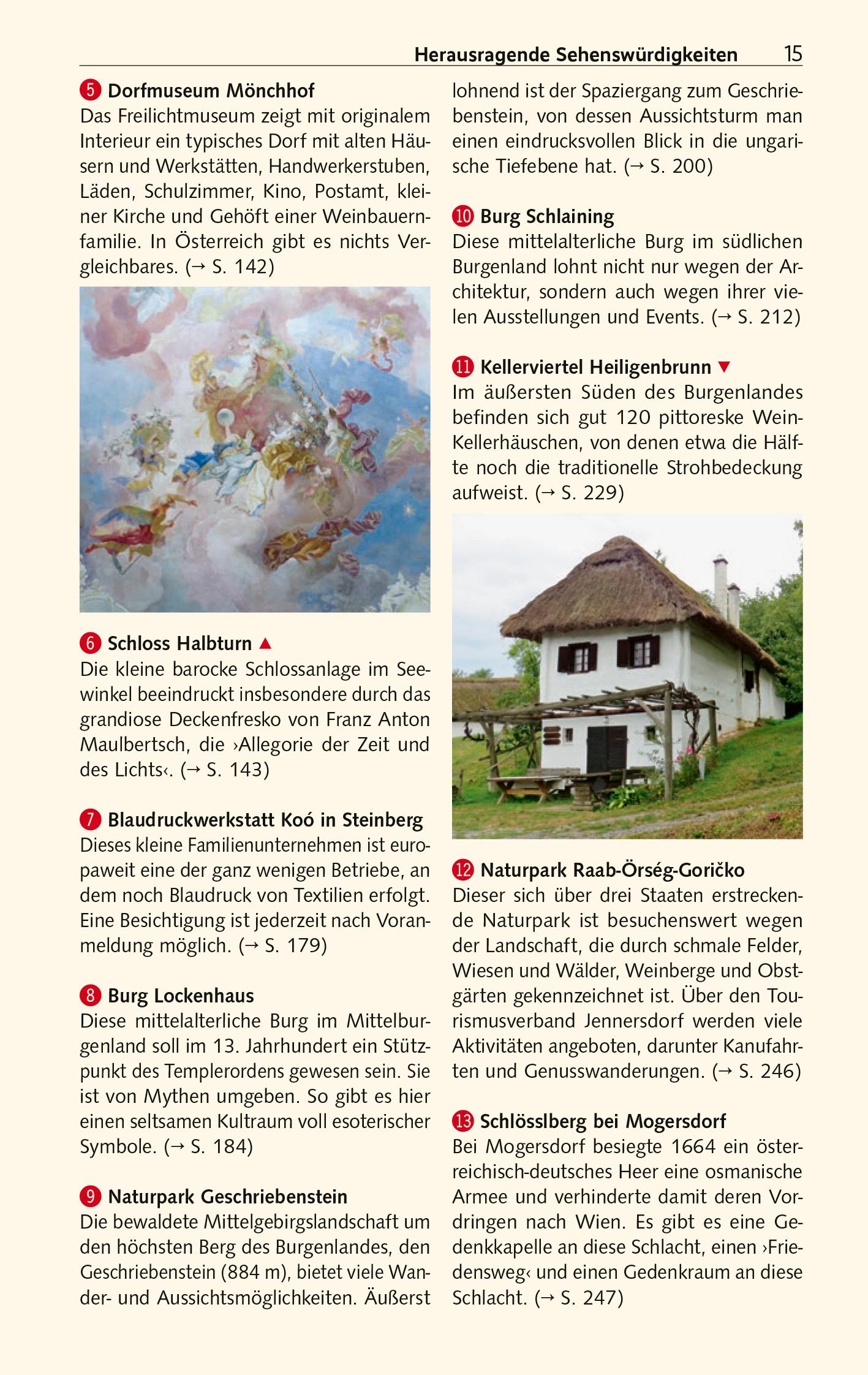 Beispielinhalt (Bild) TRESCHER Reiseführer Burgenland