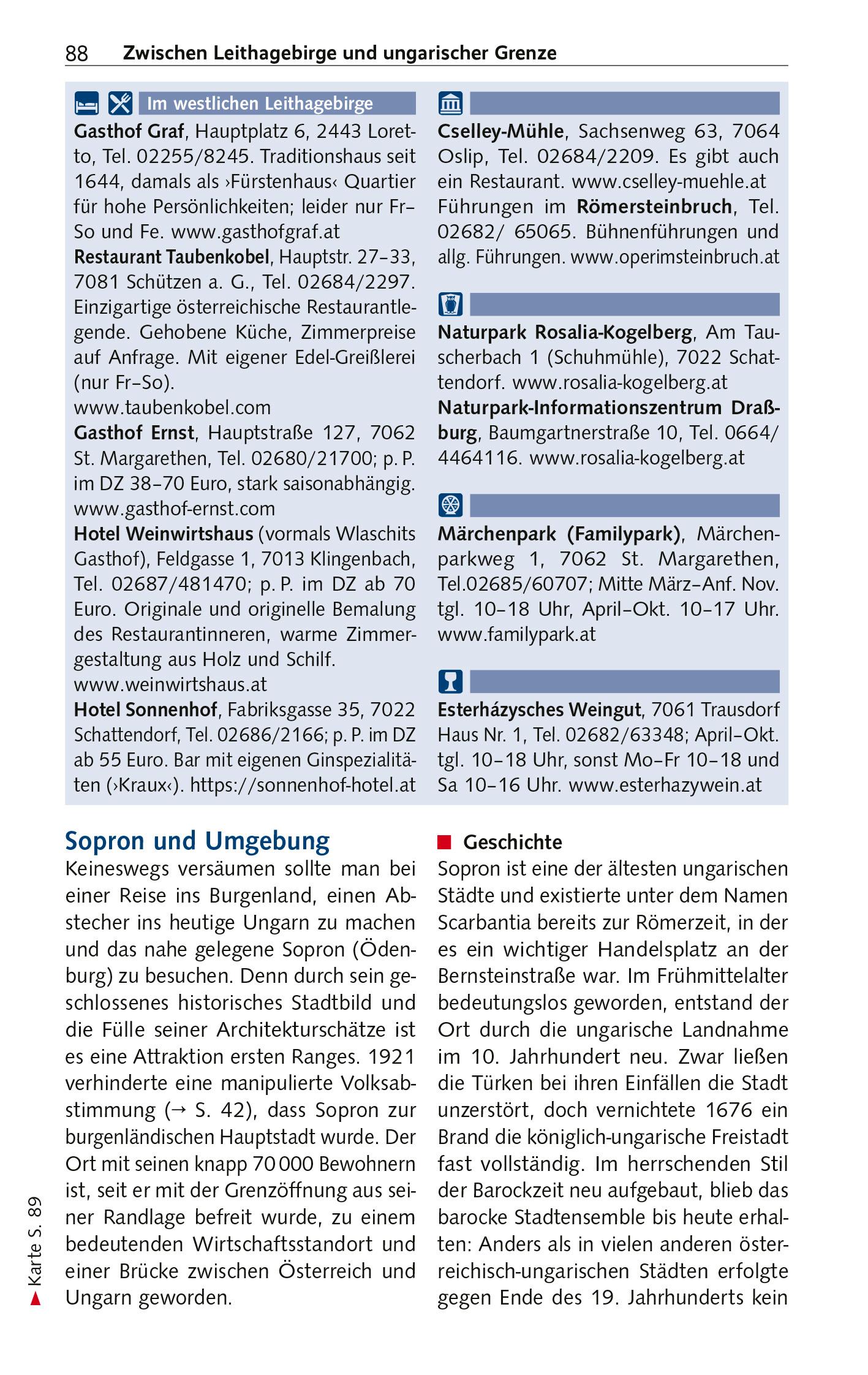 Beispielinhalt (Bild) TRESCHER Reiseführer Burgenland
