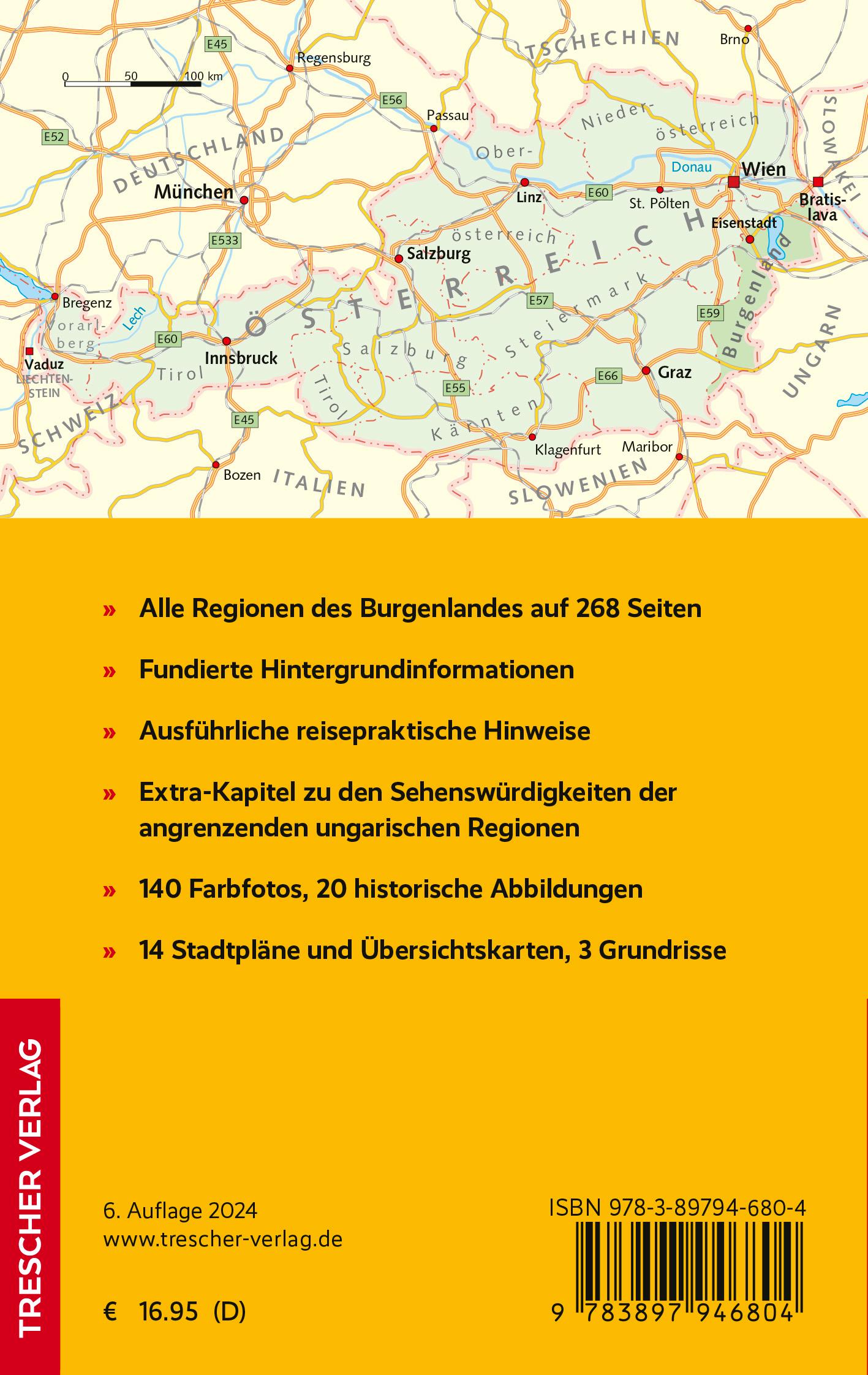 Rückseitencover TRESCHER Reiseführer Burgenland