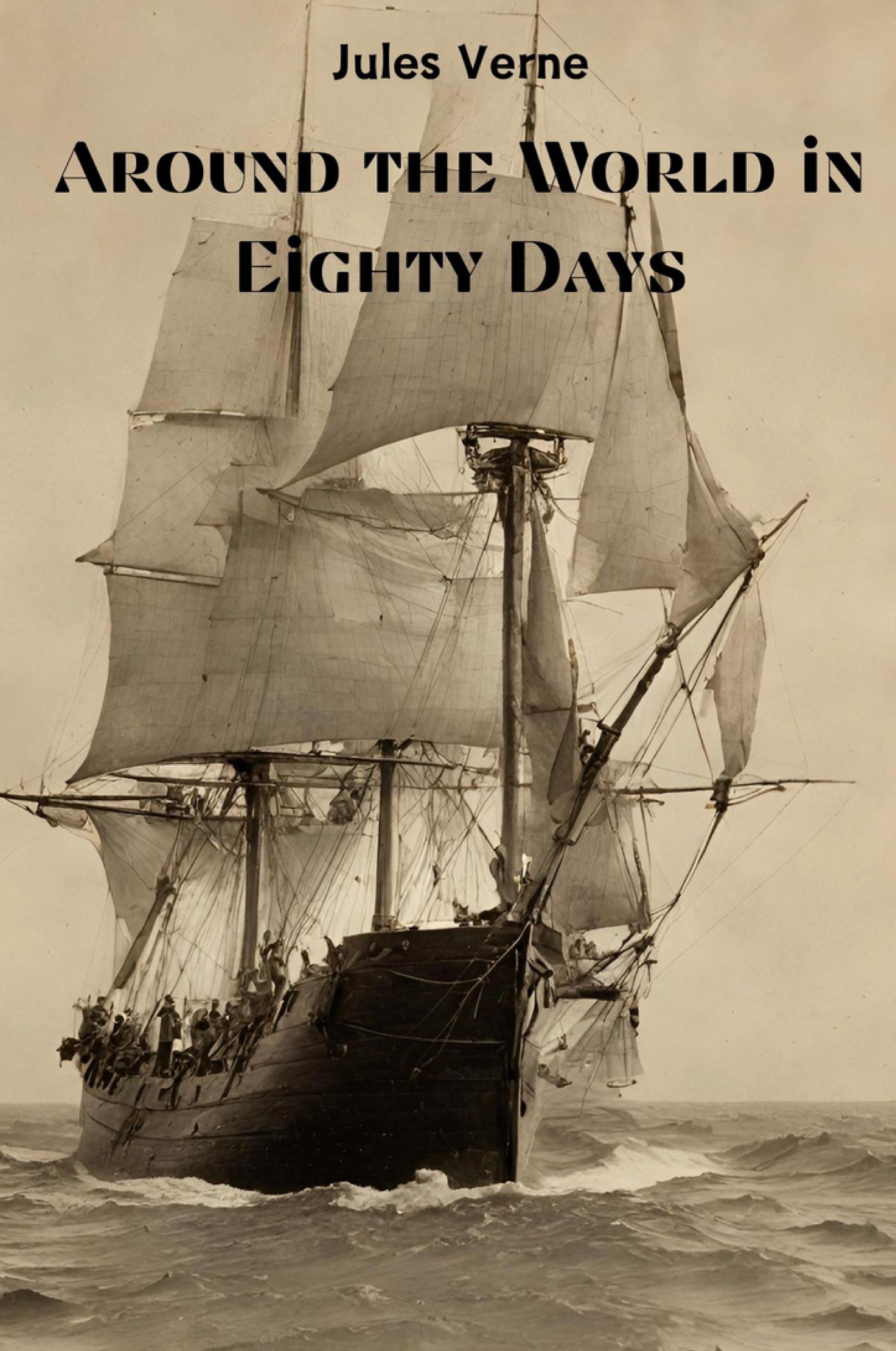 Vorderes Coverbild Around the World in Eighty Days (Annotated)
