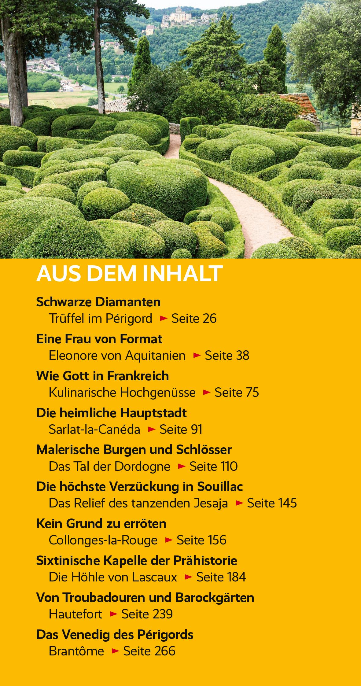 Beispielinhalt (Bild) TRESCHER Reiseführer Périgord