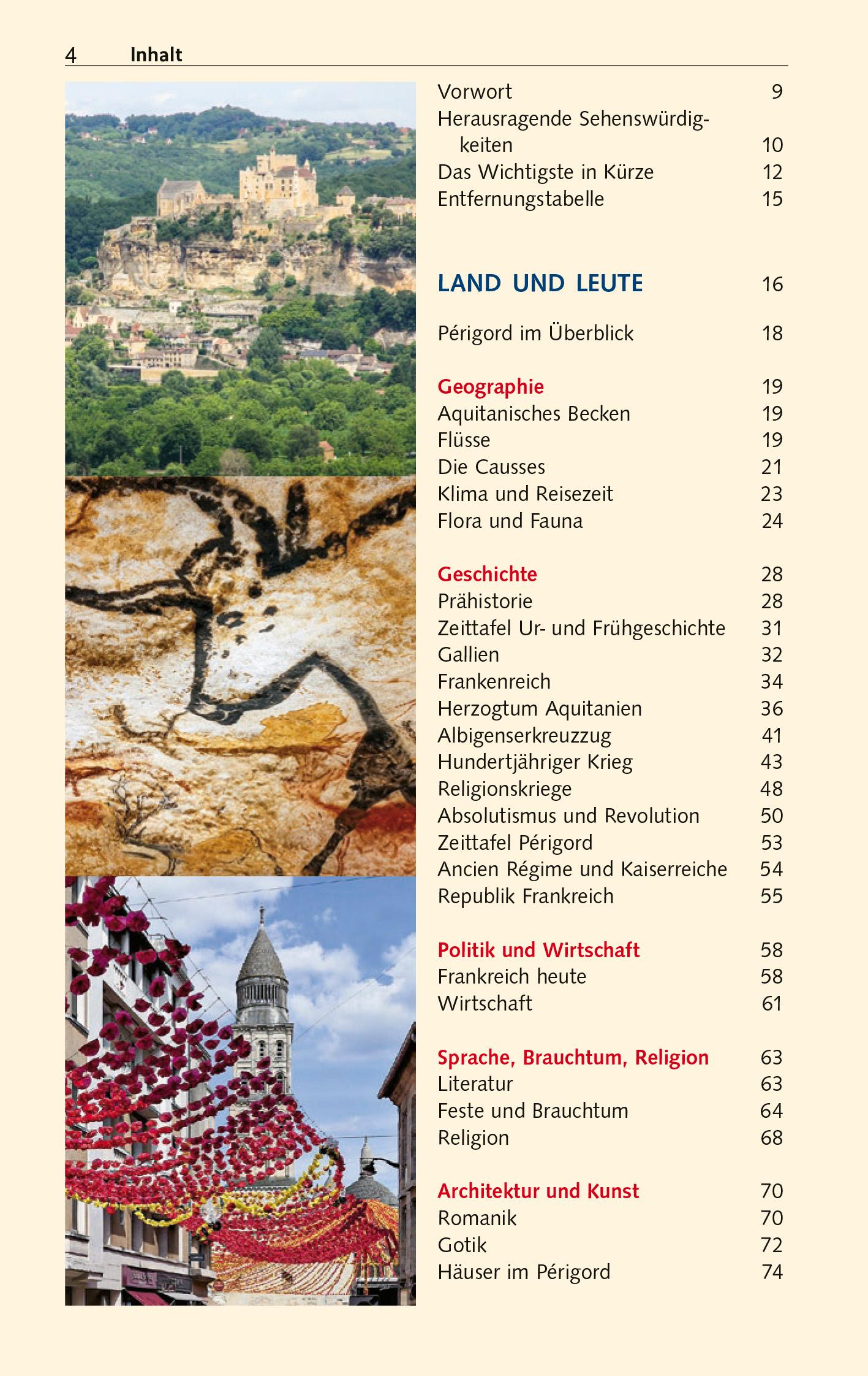 Beispielinhalt (Bild) TRESCHER Reiseführer Périgord