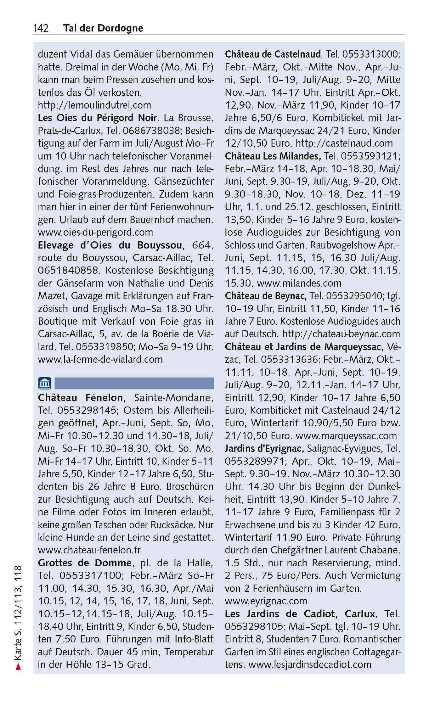 Beispielinhalt (Bild) TRESCHER Reiseführer Périgord