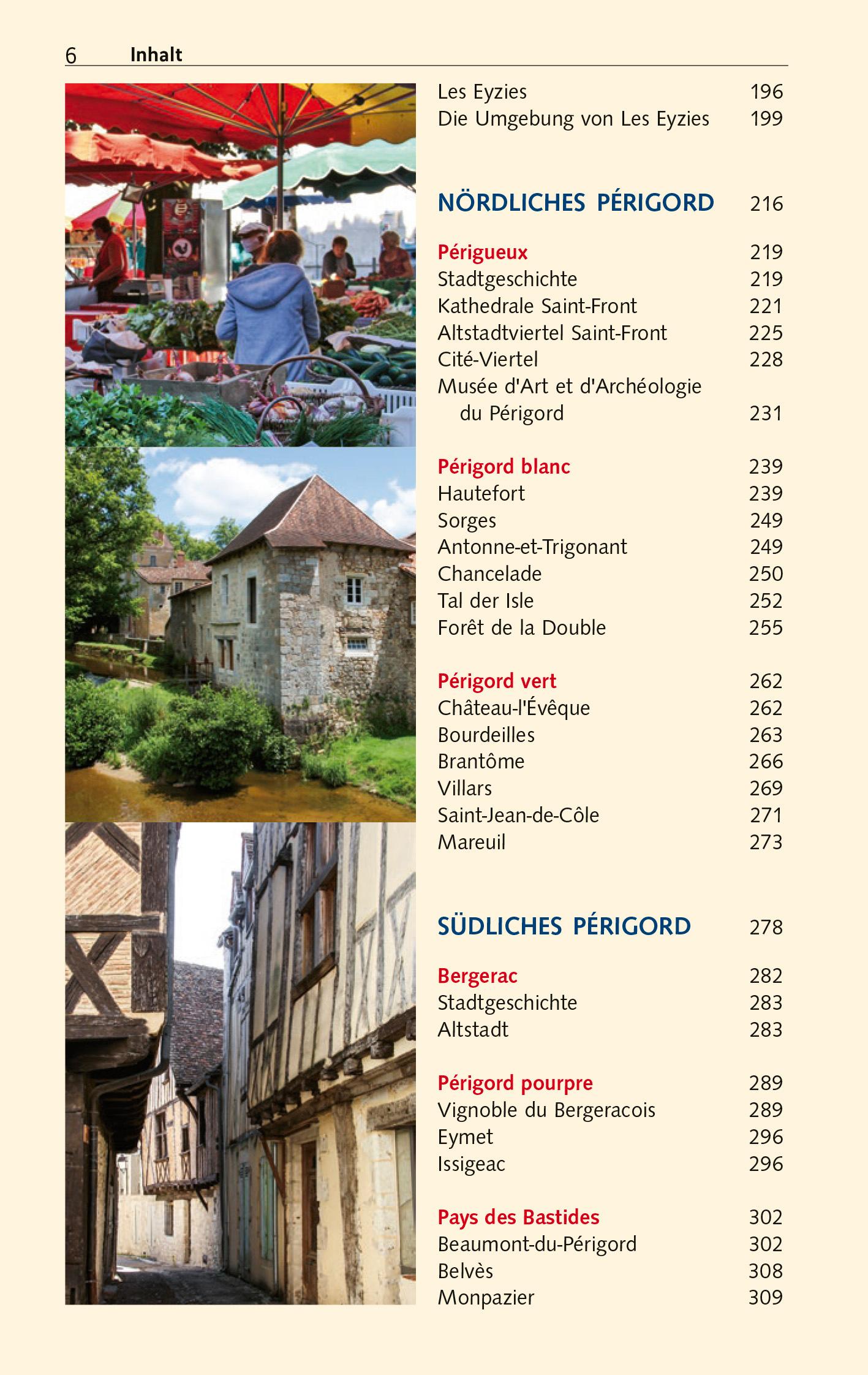 Beispielinhalt (Bild) TRESCHER Reiseführer Périgord