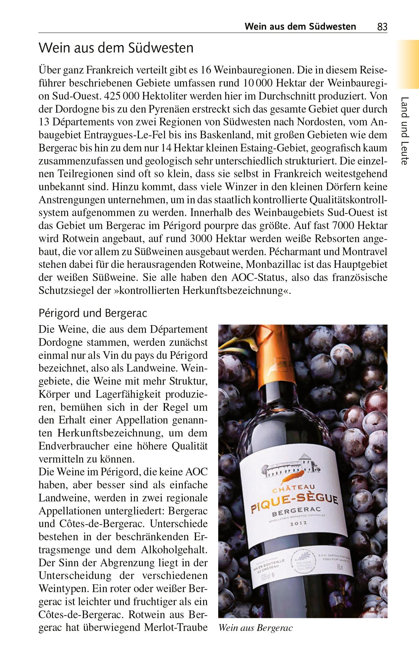 Beispielinhalt (Bild) TRESCHER Reiseführer Périgord