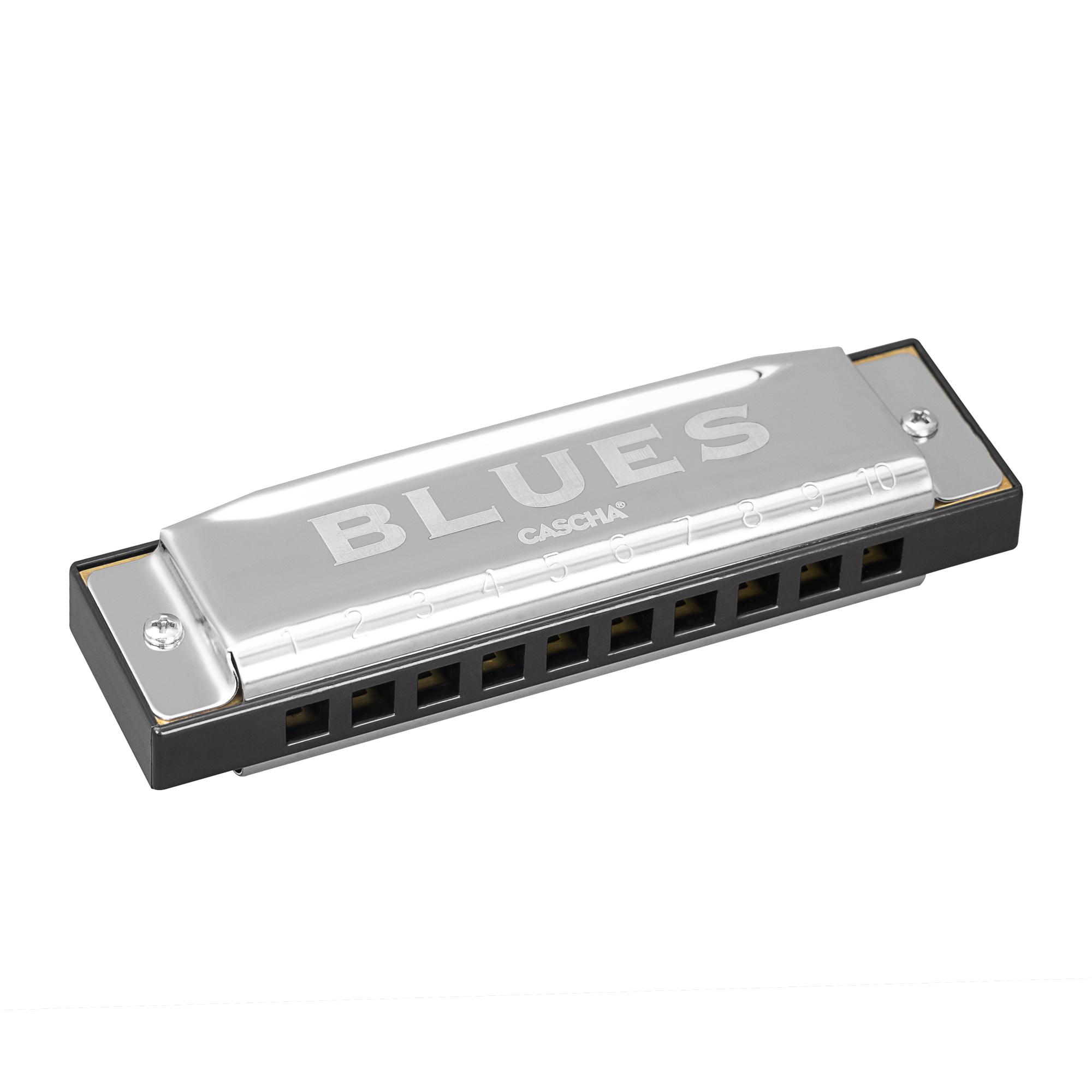 Beispielinhalt (Bild) Blues Harmonica in C (incl. case and cleaning cloth)