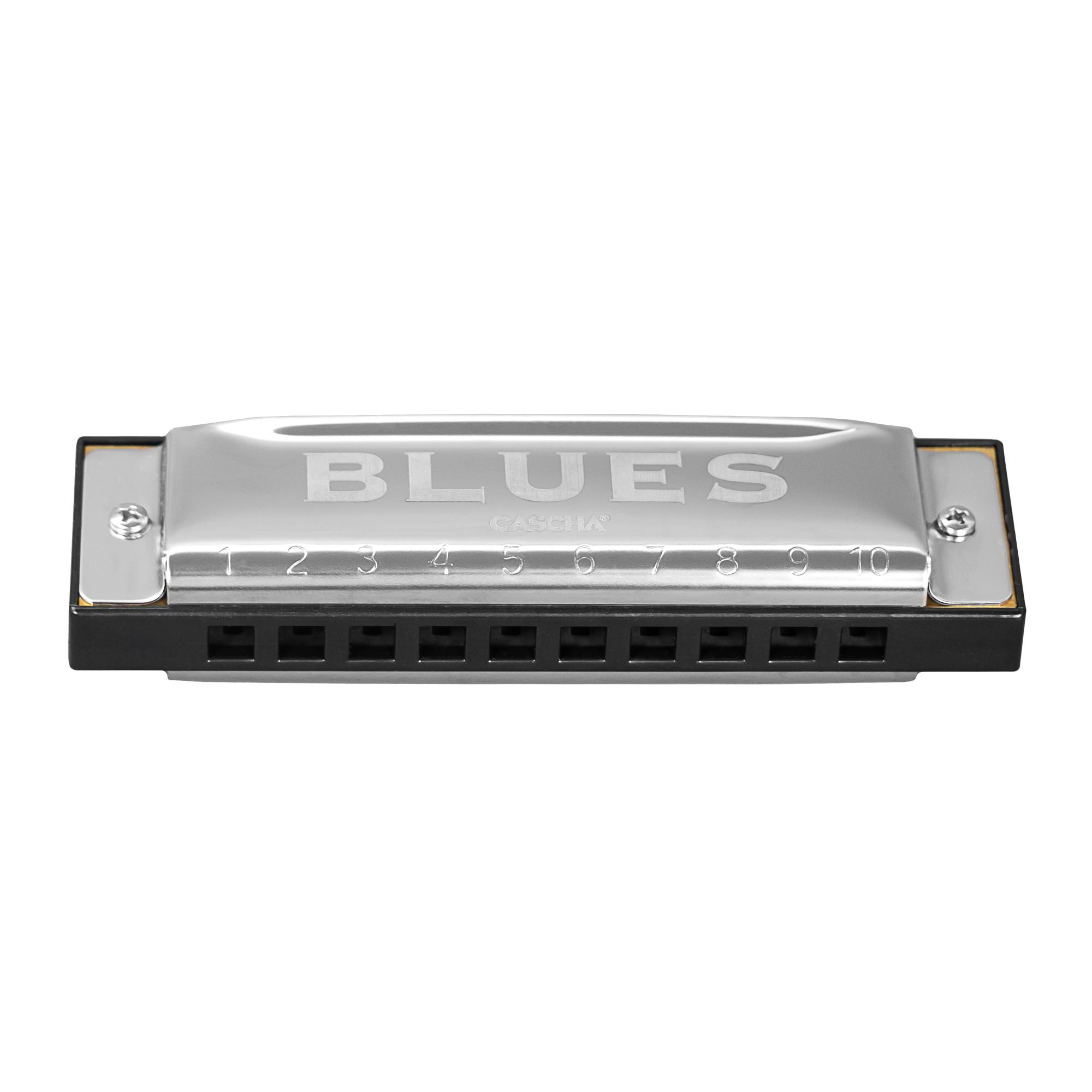 Beispielinhalt (Bild) Blues Harmonica Set, (incl. 4 languages Method (DE/EN/FR/ES), case, cleaning cloth)