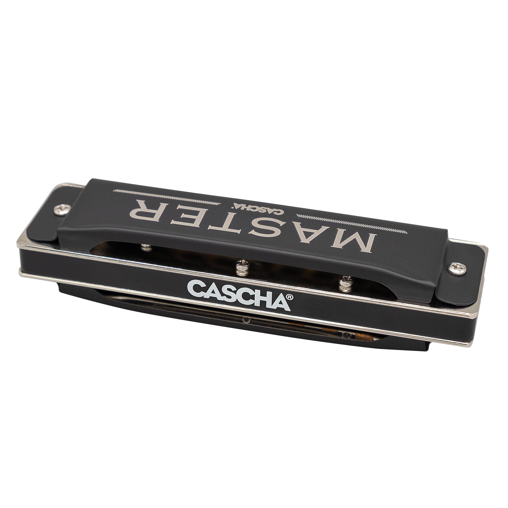 Beispielinhalt (Bild) Master Edition Blues Harmonica Set, (incl. 4 languages Method (DE/EN/FR/ES), case, cleaning cloth)