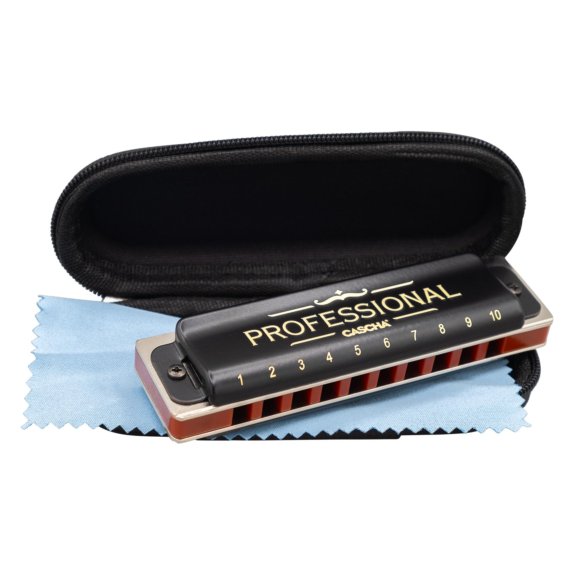 Vorderes Coverbild Professional Blues Harmonica in A (incl. case and cleaning cloth)