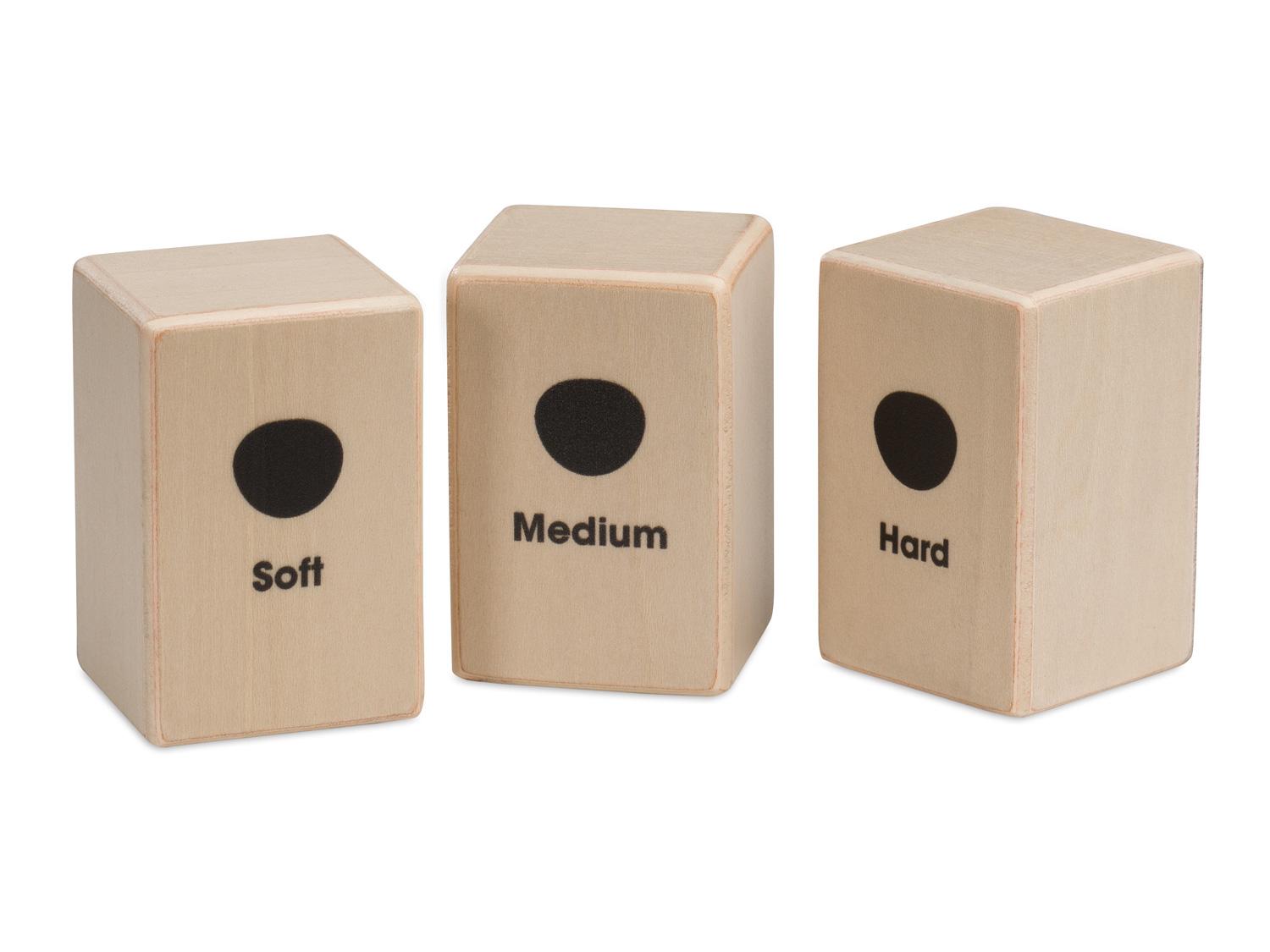 Beispielinhalt (Bild) Mini Cajon Shaker Set (Soft, Medium, Hard)