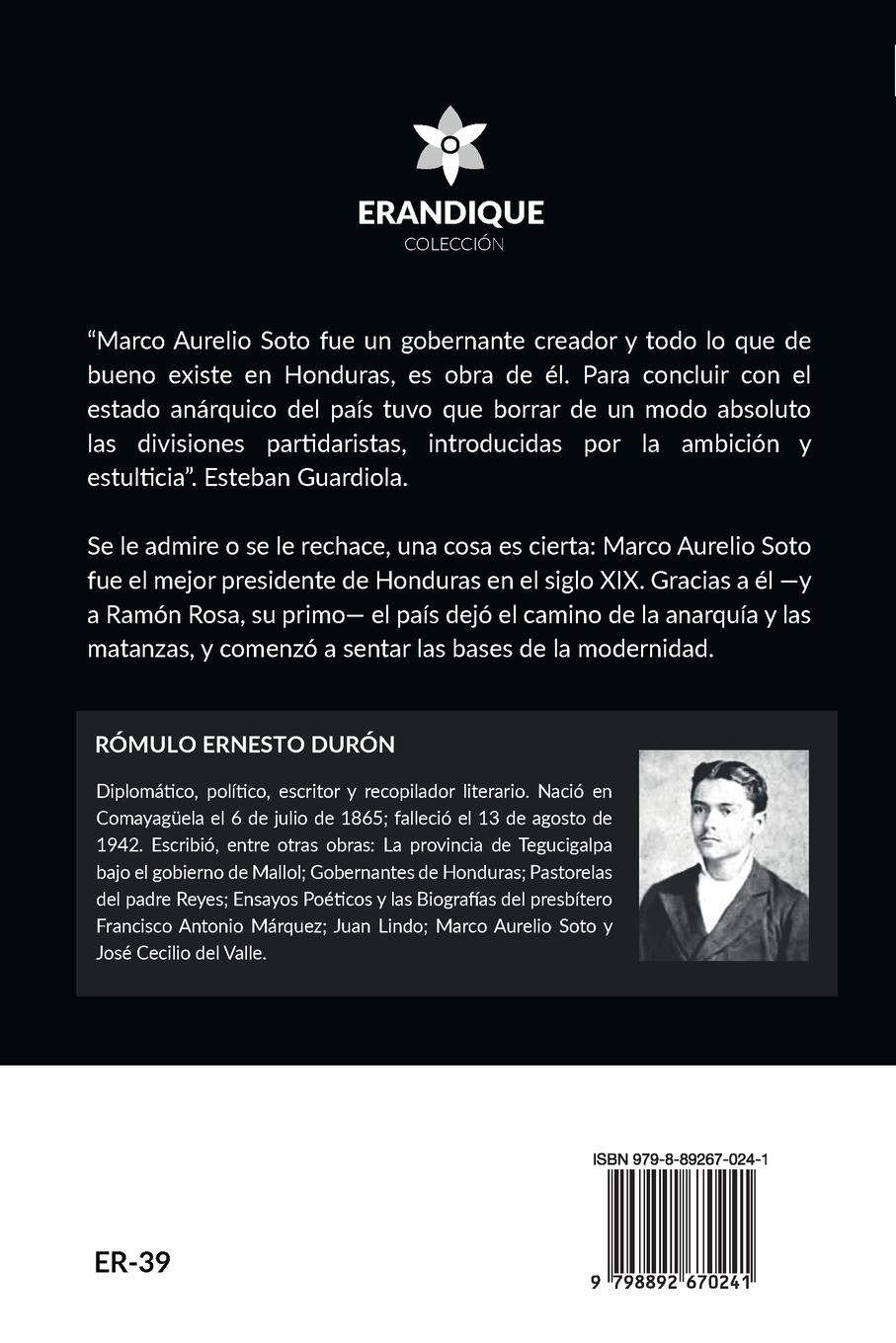 Rückseitencover Biografía del Doctor Marco Aurelio Soto