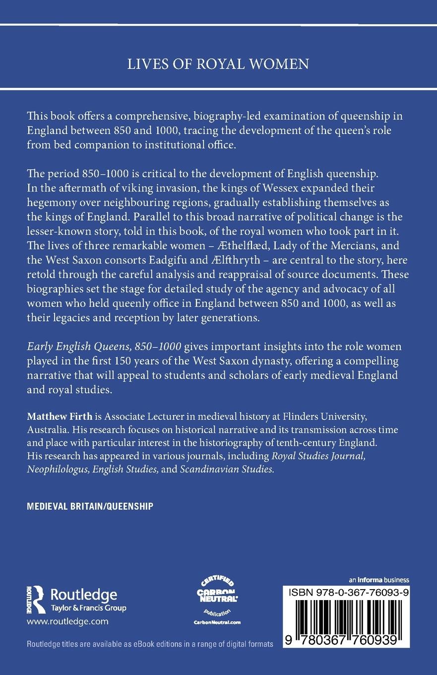 Rückseitencover Early English Queens, 850-1000