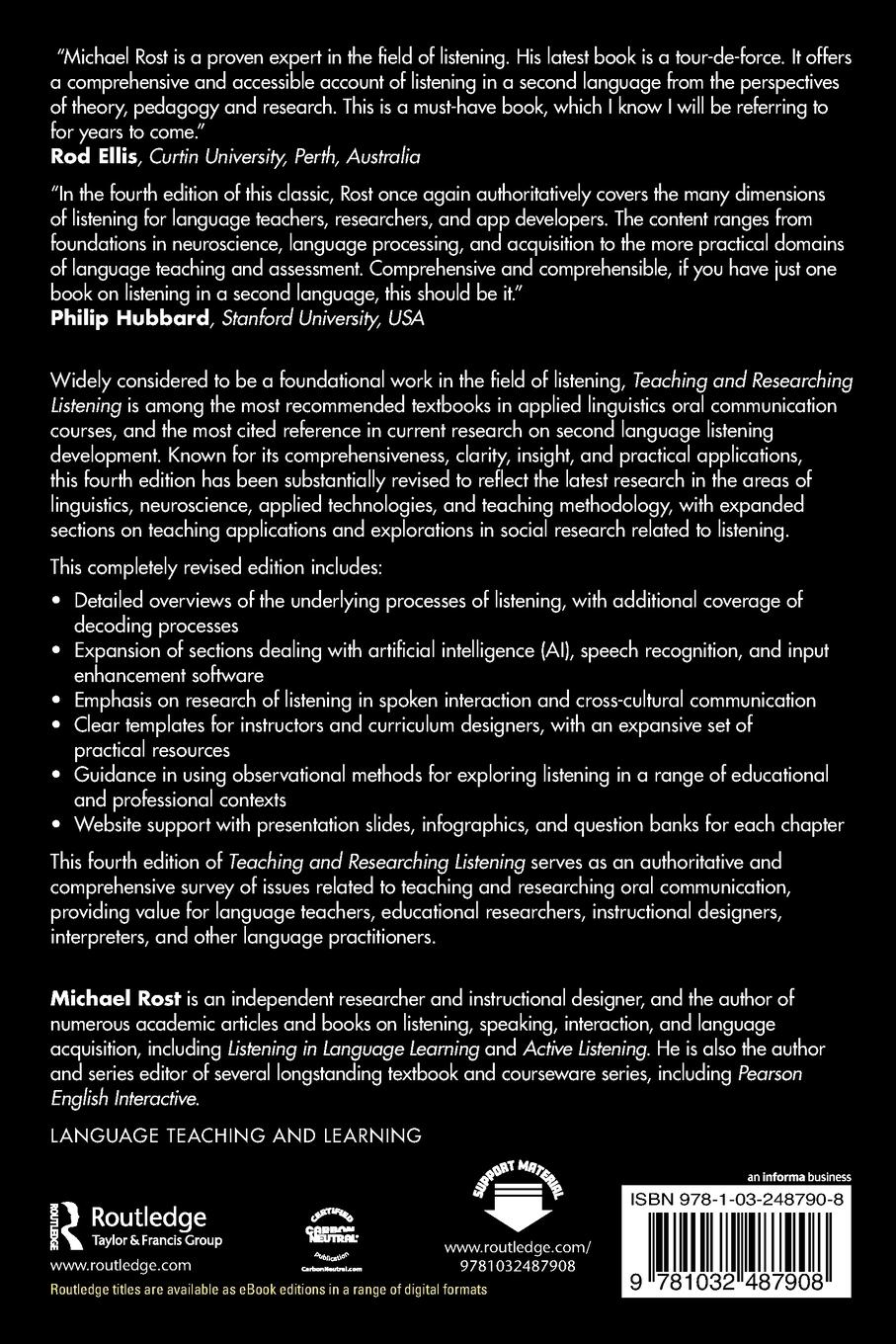 Rückseitencover Teaching and Researching Listening
