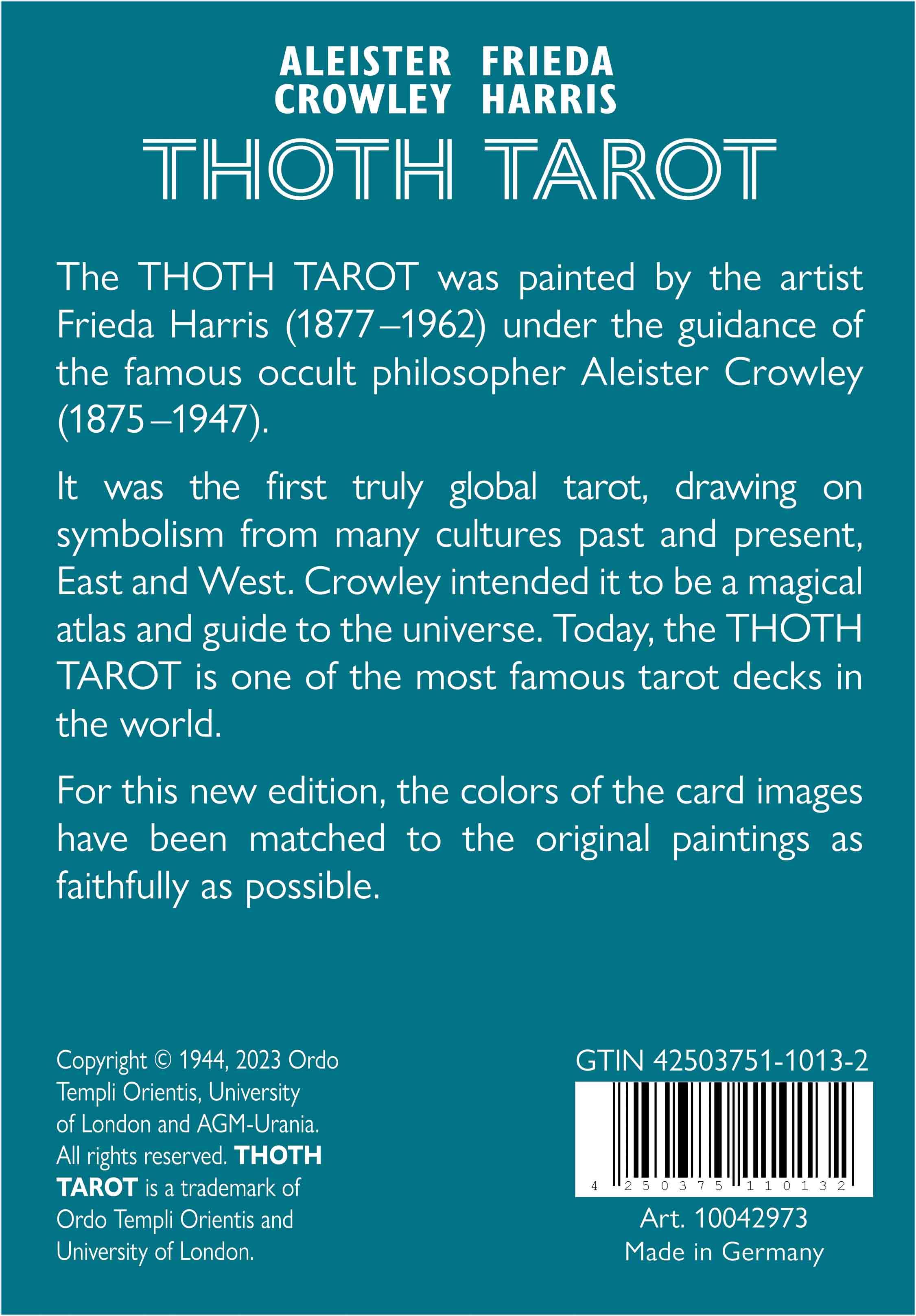 Rückseitencover Aleister Crowley Thoth Tarot (Pocket Edition, English, GB)