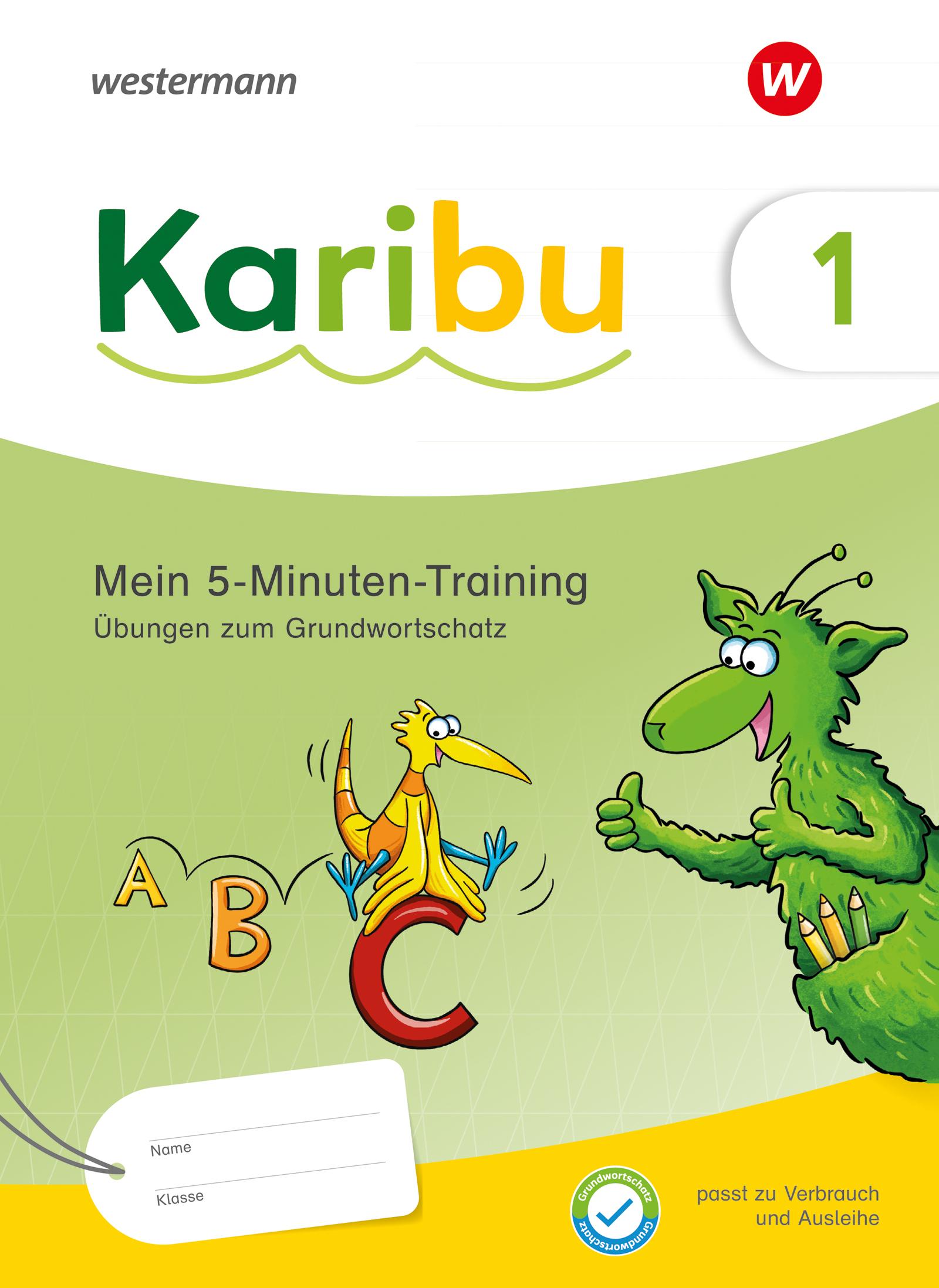 Vorderes Coverbild Karibu. 5-Minuten-Training: Silbenarbeit und Abschreibübungen zum Grundwortschatz- Ausgabe 2024