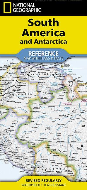 Vorderes Coverbild National Geographic South America and Antarctica Map (Folded with Flags and Facts)