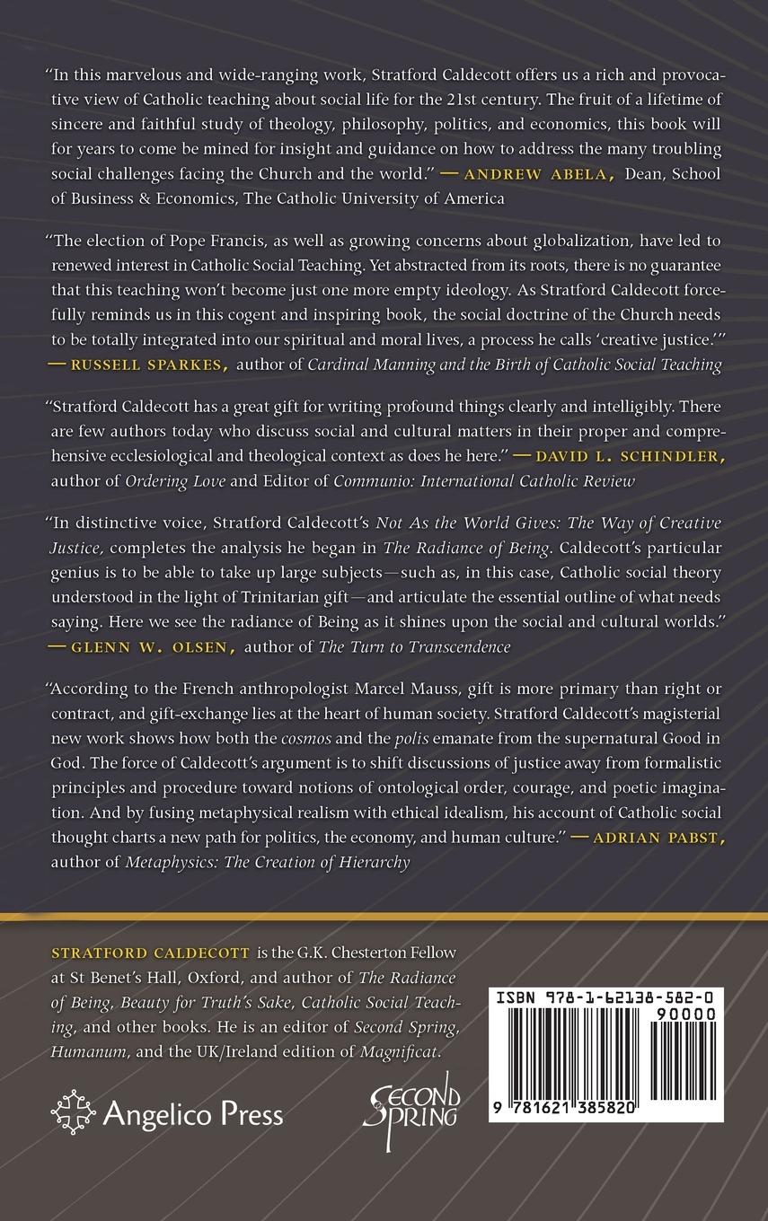 Rückseitencover Not as the World Gives