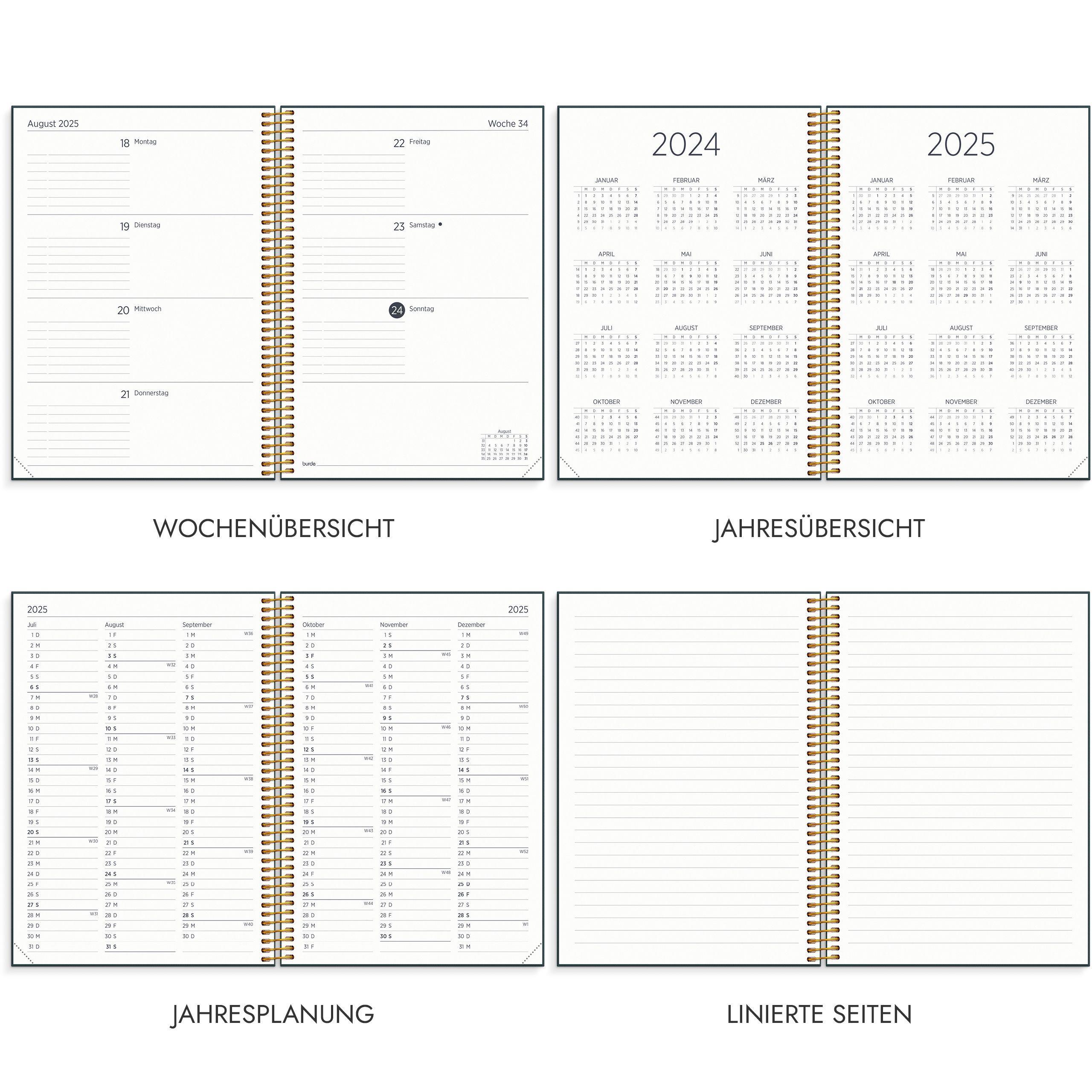 Beispielinhalt (Bild) Burde Organizer & Notes Schülerkalender 2024/2025