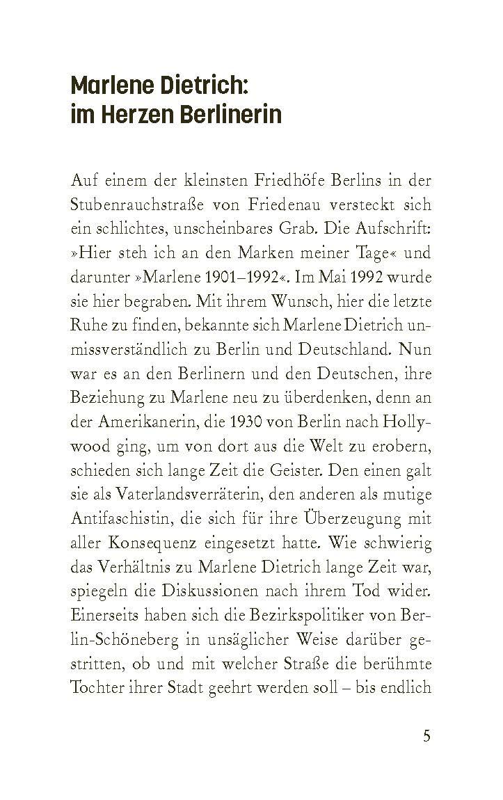 Beispielinhalt (Bild) Marlene Dietrich in Berlin
