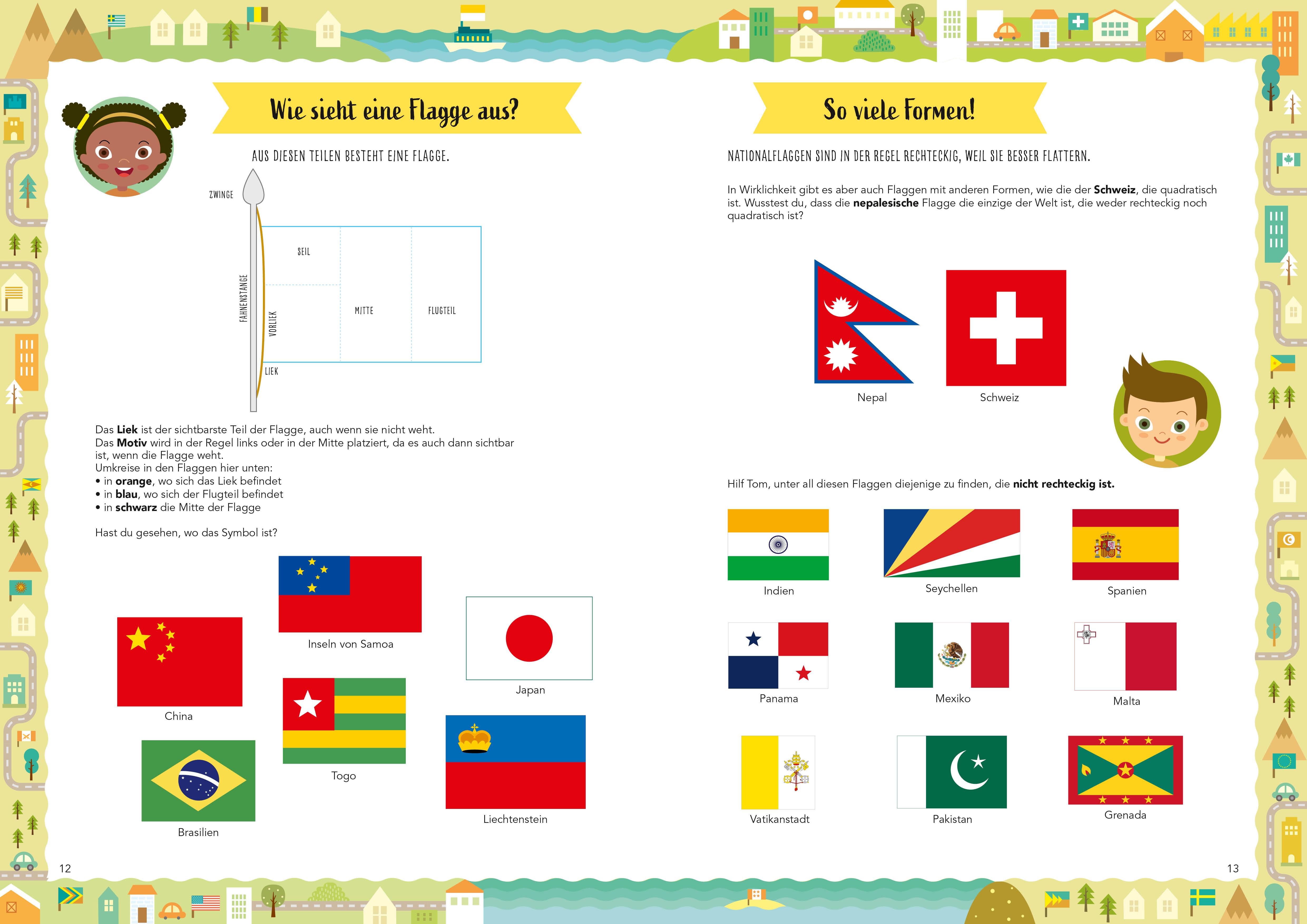 Beispielinhalt (Bild) Alles über Flaggen. Die Welt entdecken und Geheimnisse der Geografie lüften (Verrückt nach Geographie)