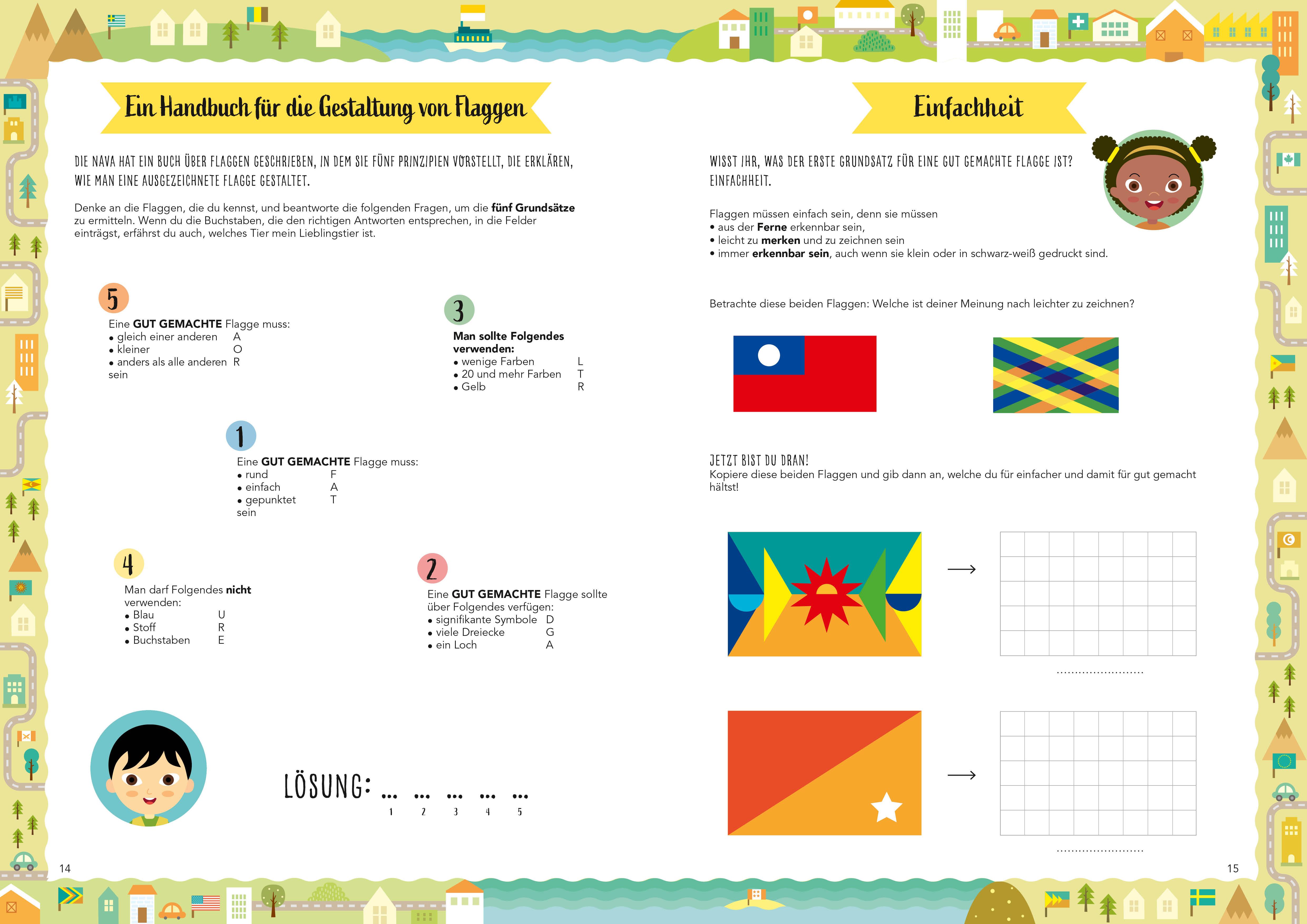 Beispielinhalt (Bild) Alles über Flaggen. Die Welt entdecken und Geheimnisse der Geografie lüften (Verrückt nach Geographie)
