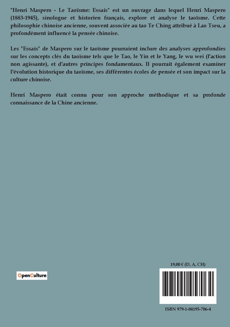 Rückseitencover Le Taoïsme