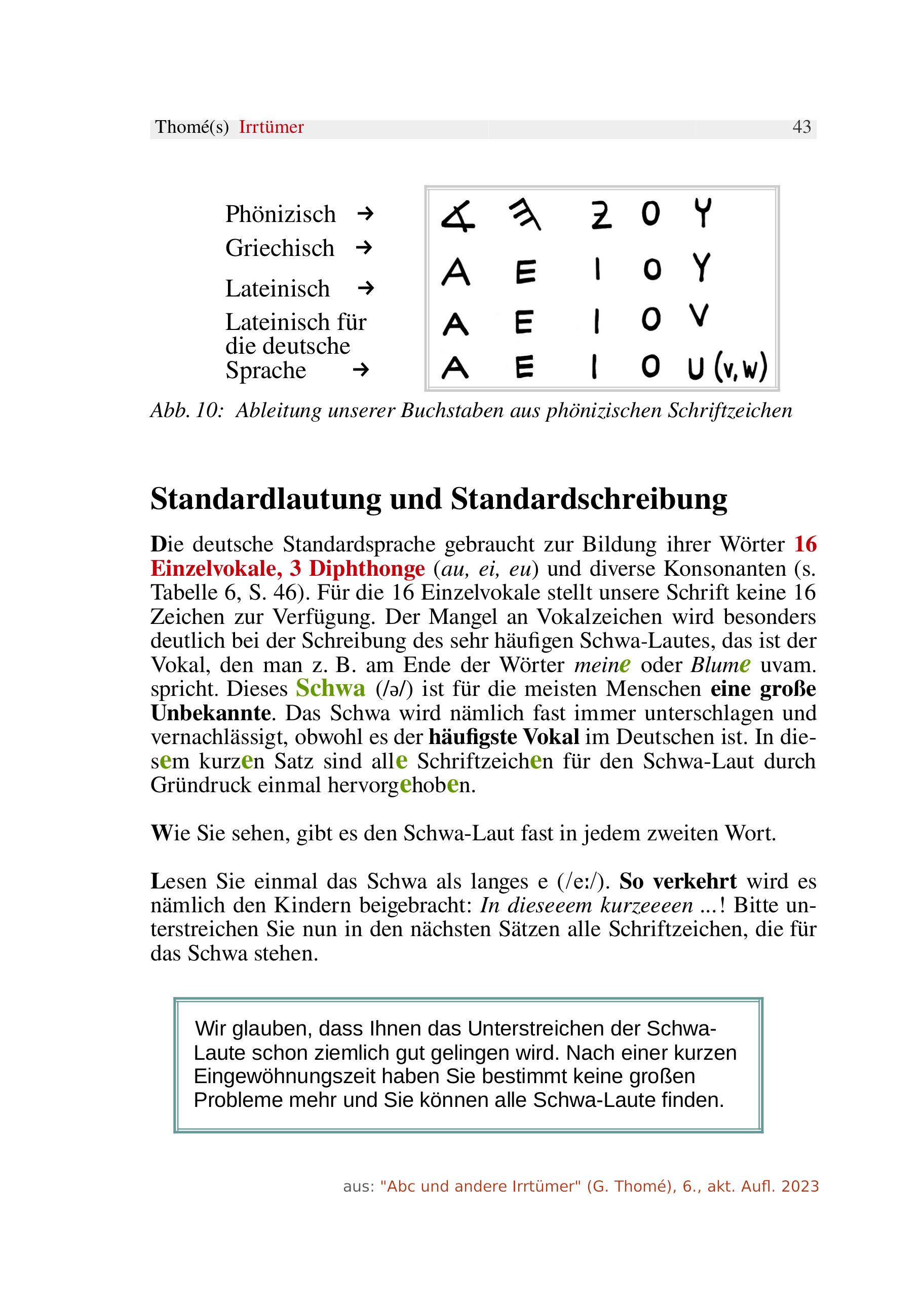 Beispielinhalt (Bild) ABC und andere Irrtümer über Orthographie, Rechtschreiben, LRS/Legasthenie