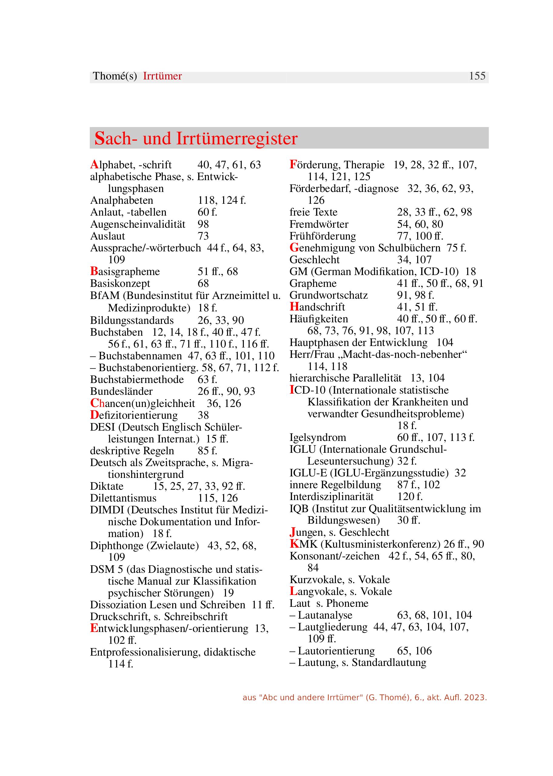 Beispielinhalt (Bild) ABC und andere Irrtümer über Orthographie, Rechtschreiben, LRS/Legasthenie