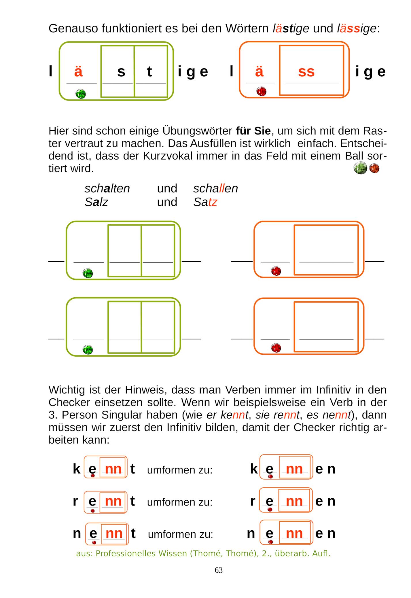 Beispielinhalt (Bild) Professionelles Wissen über Rechtschreibung für Schule und Förderung