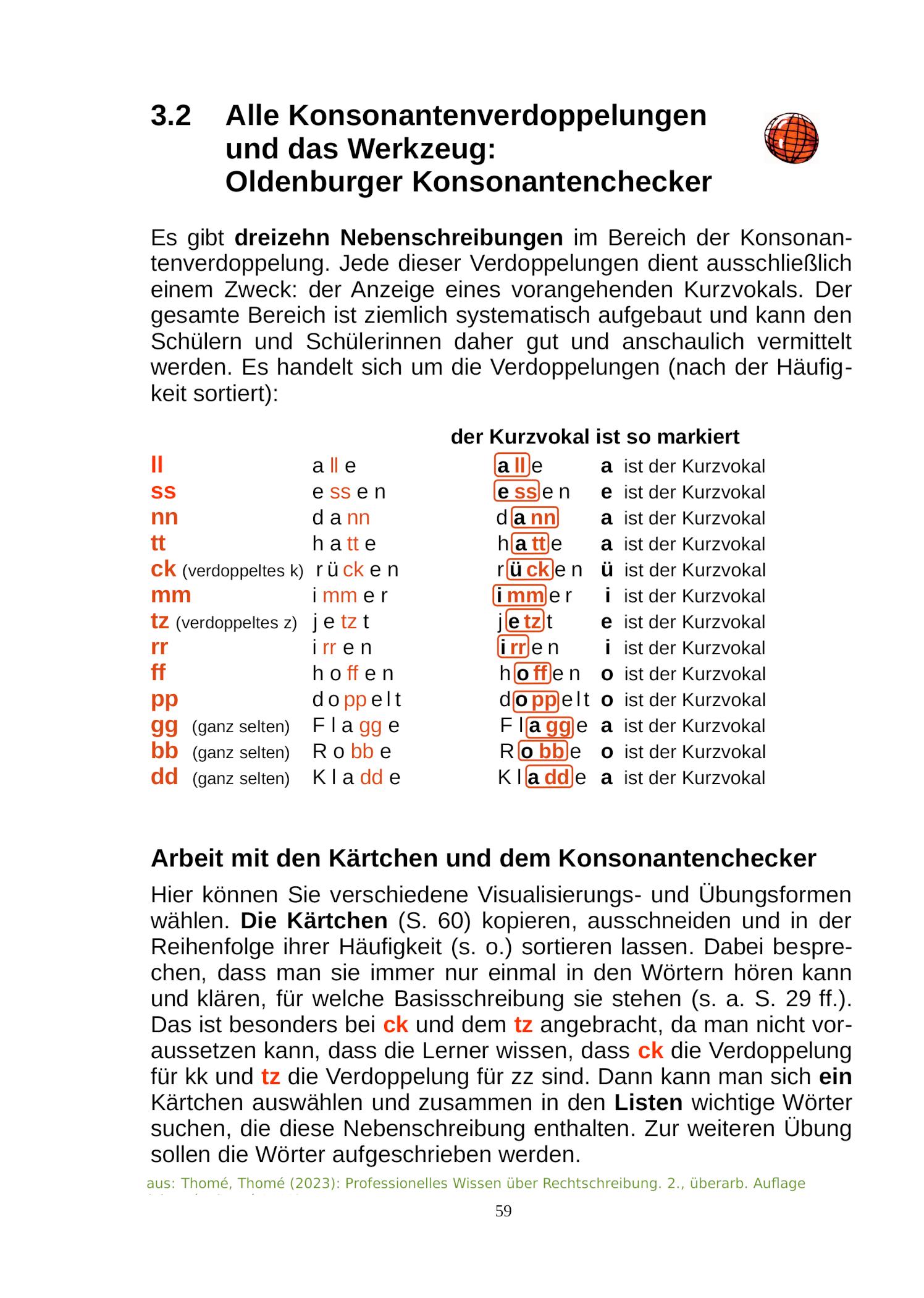 Beispielinhalt (Bild) Professionelles Wissen über Rechtschreibung für Schule und Förderung