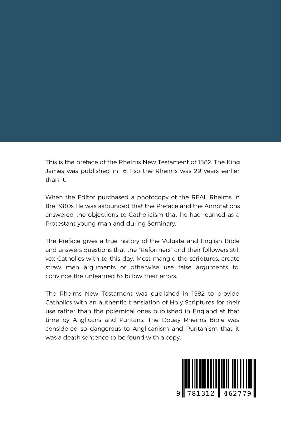 Rückseitencover Preface to the REAL 1582 Rheims New Testament