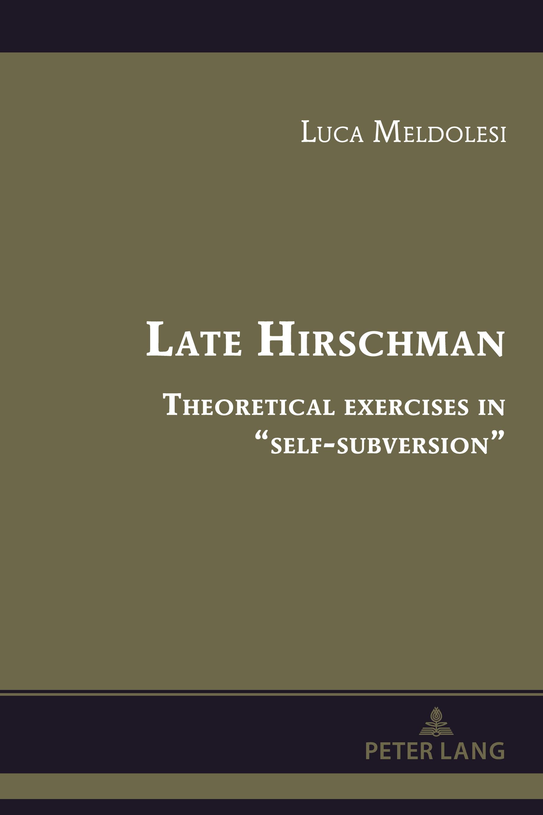 Vorderes Coverbild Late Hirschman