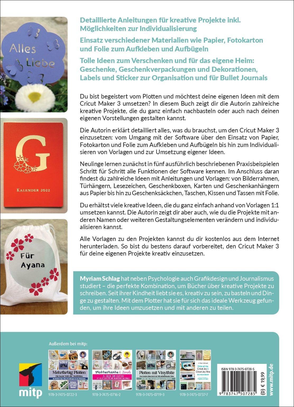 Rückseitencover Plotten mit dem CRICUT MAKER 3