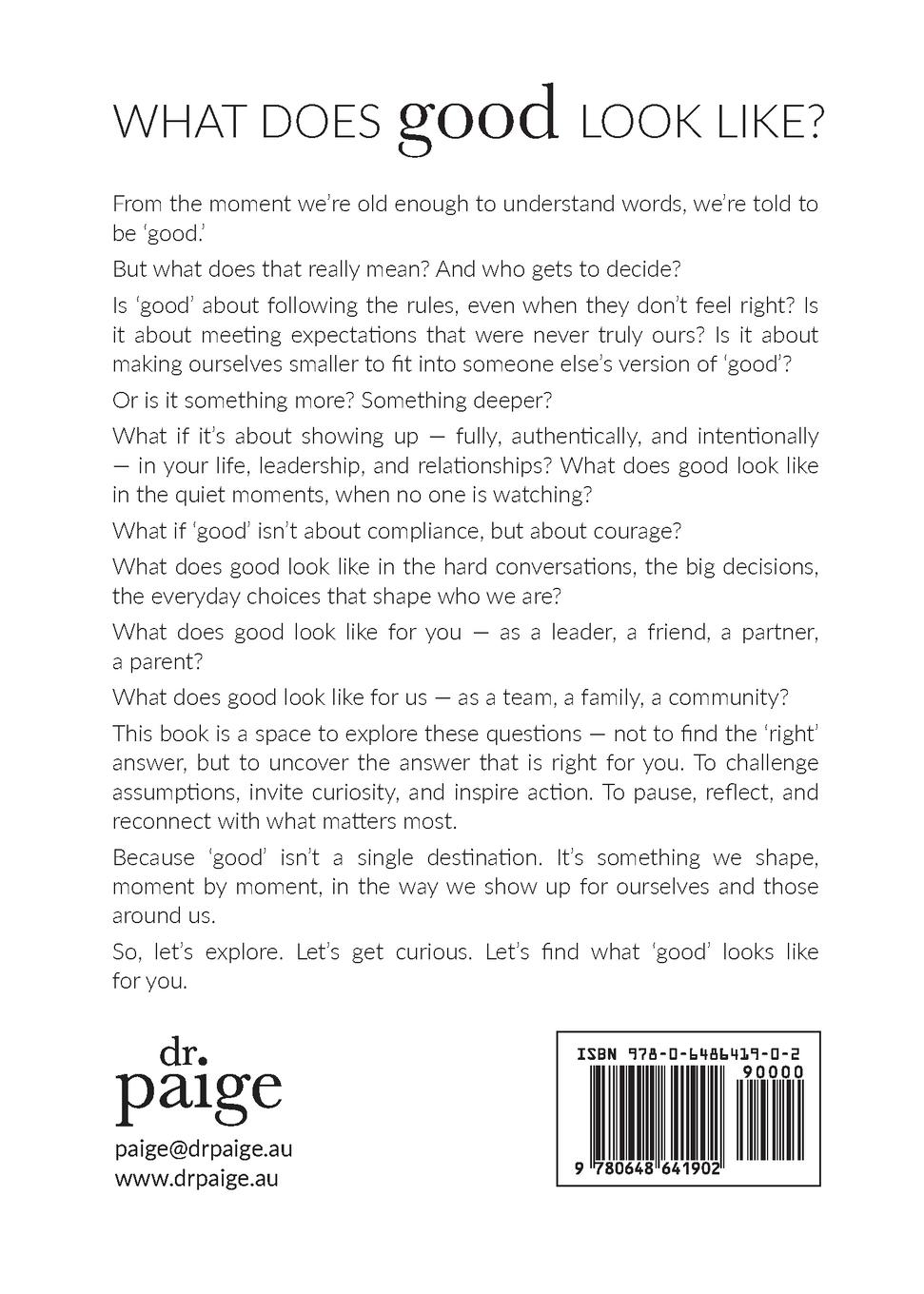 Rückseitencover What does good look like?