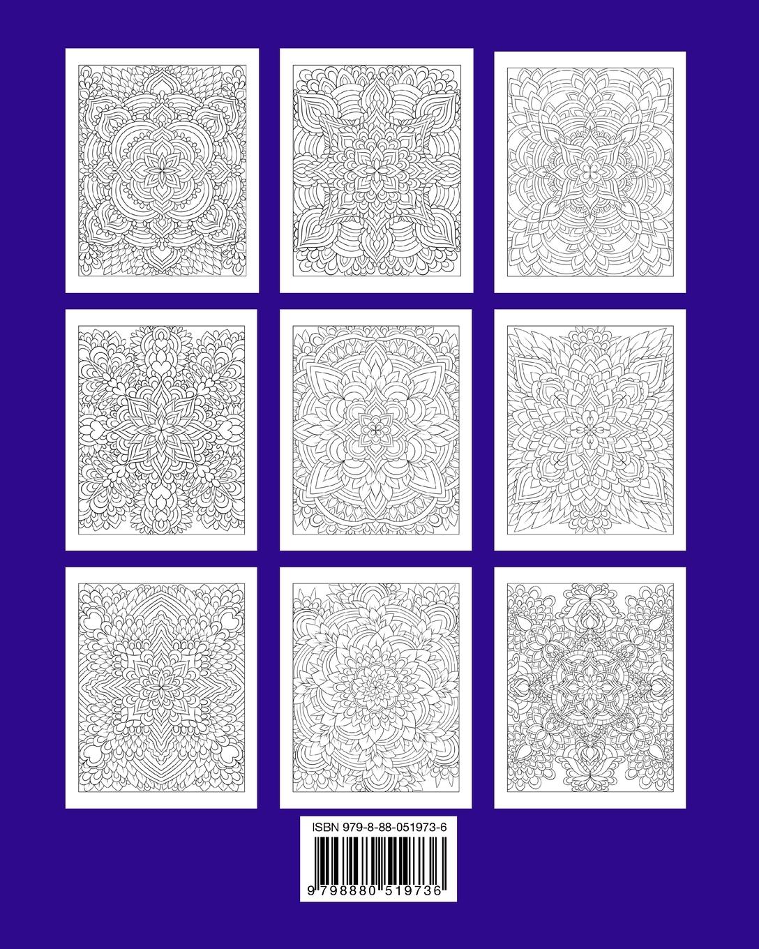 Rückseitencover Difficult Intricate Adult Coloring Book