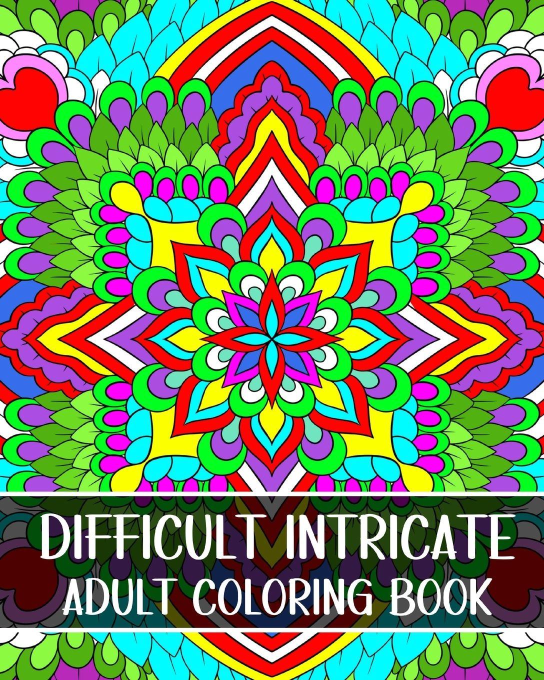 Vorderes Coverbild Difficult Intricate Adult Coloring Book