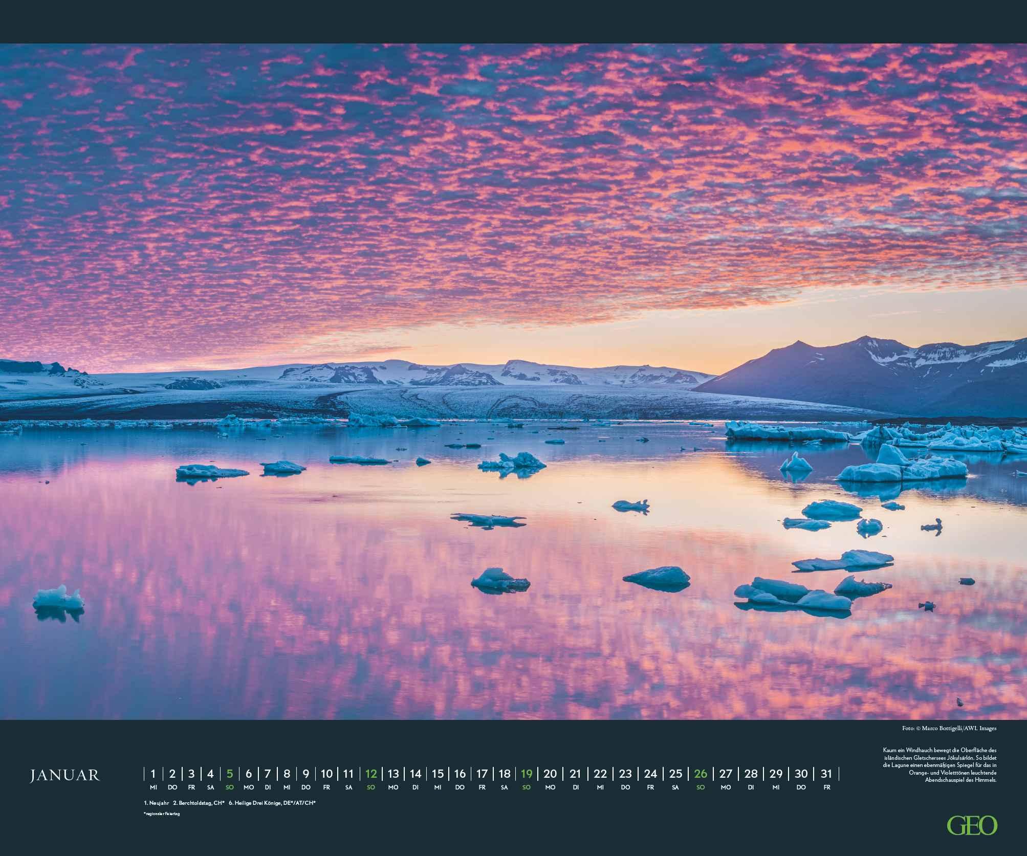 Beispielinhalt (Bild) GEO Wolkenspiele 2025 - Wand-Kalender - Natur-Kalender - Poster-Kalender - 60x50