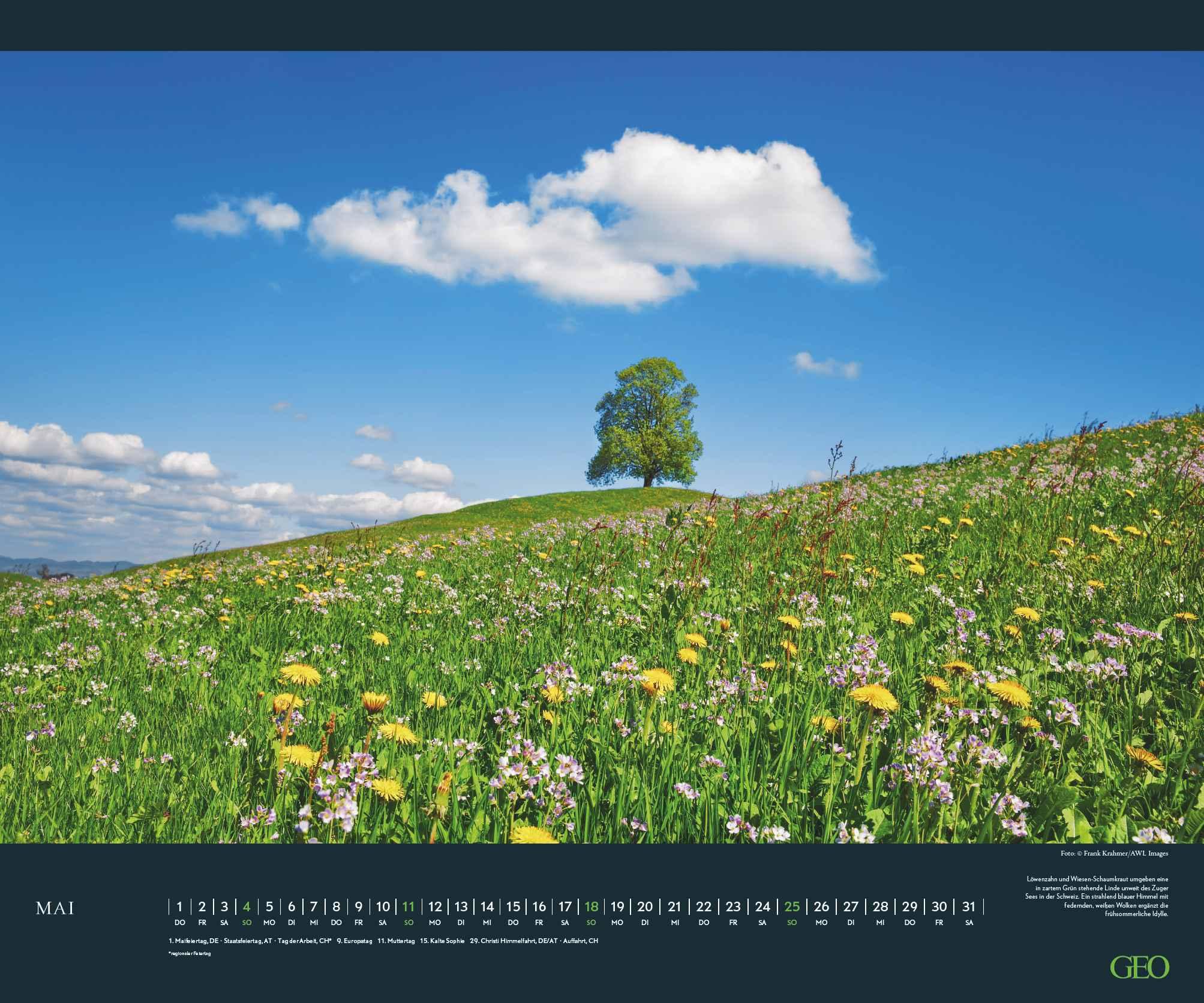 Beispielinhalt (Bild) GEO Wolkenspiele 2025 - Wand-Kalender - Natur-Kalender - Poster-Kalender - 60x50