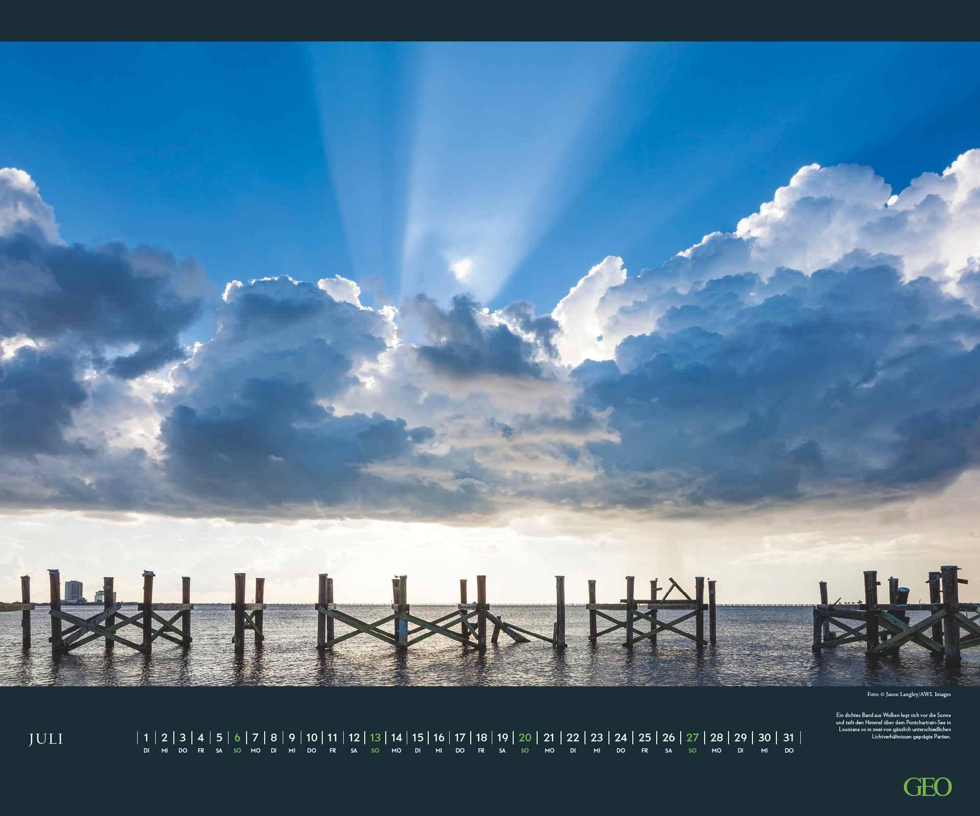 Beispielinhalt (Bild) GEO Wolkenspiele 2025 - Wand-Kalender - Natur-Kalender - Poster-Kalender - 60x50