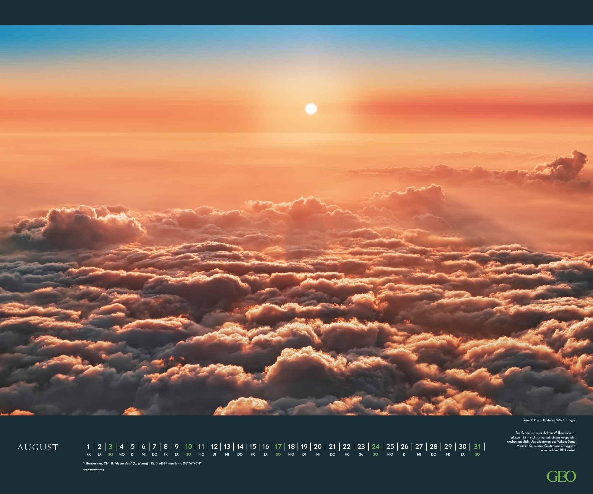 Beispielinhalt (Bild) GEO Wolkenspiele 2025 - Wand-Kalender - Natur-Kalender - Poster-Kalender - 60x50