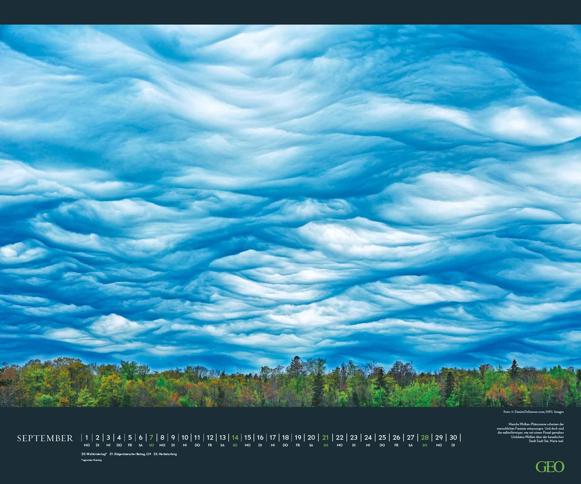 Beispielinhalt (Bild) GEO Wolkenspiele 2025 - Wand-Kalender - Natur-Kalender - Poster-Kalender - 60x50