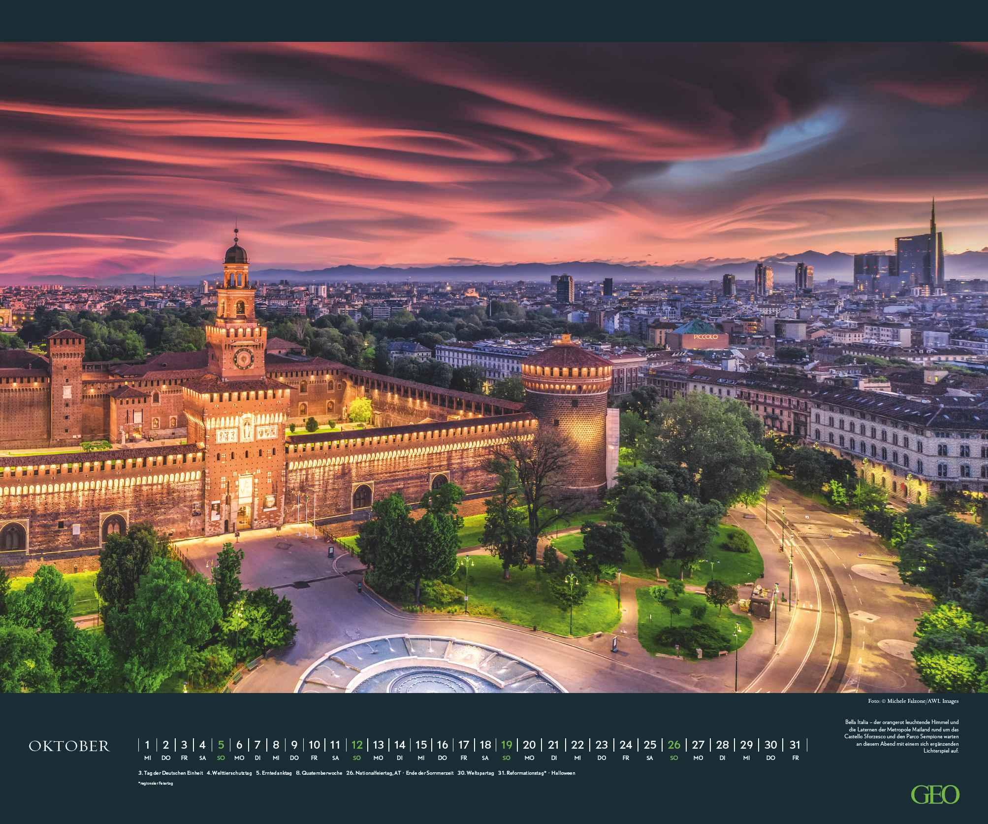 Beispielinhalt (Bild) GEO Wolkenspiele 2025 - Wand-Kalender - Natur-Kalender - Poster-Kalender - 60x50