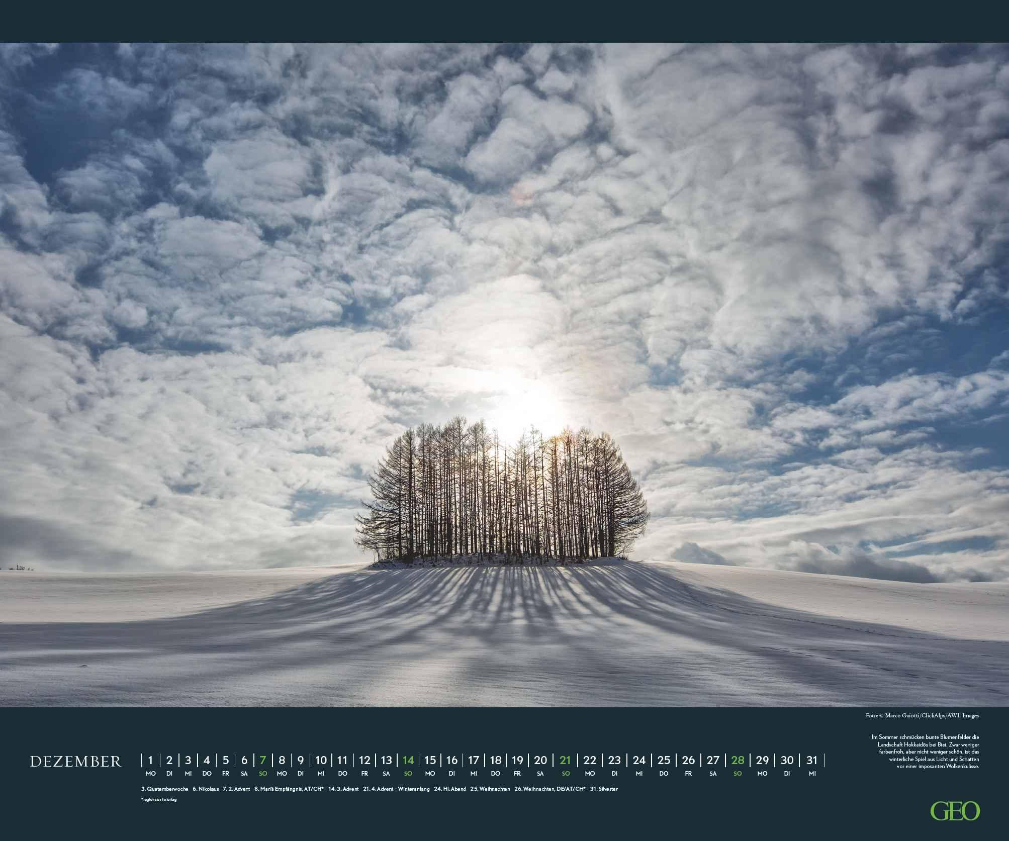 Beispielinhalt (Bild) GEO Wolkenspiele 2025 - Wand-Kalender - Natur-Kalender - Poster-Kalender - 60x50