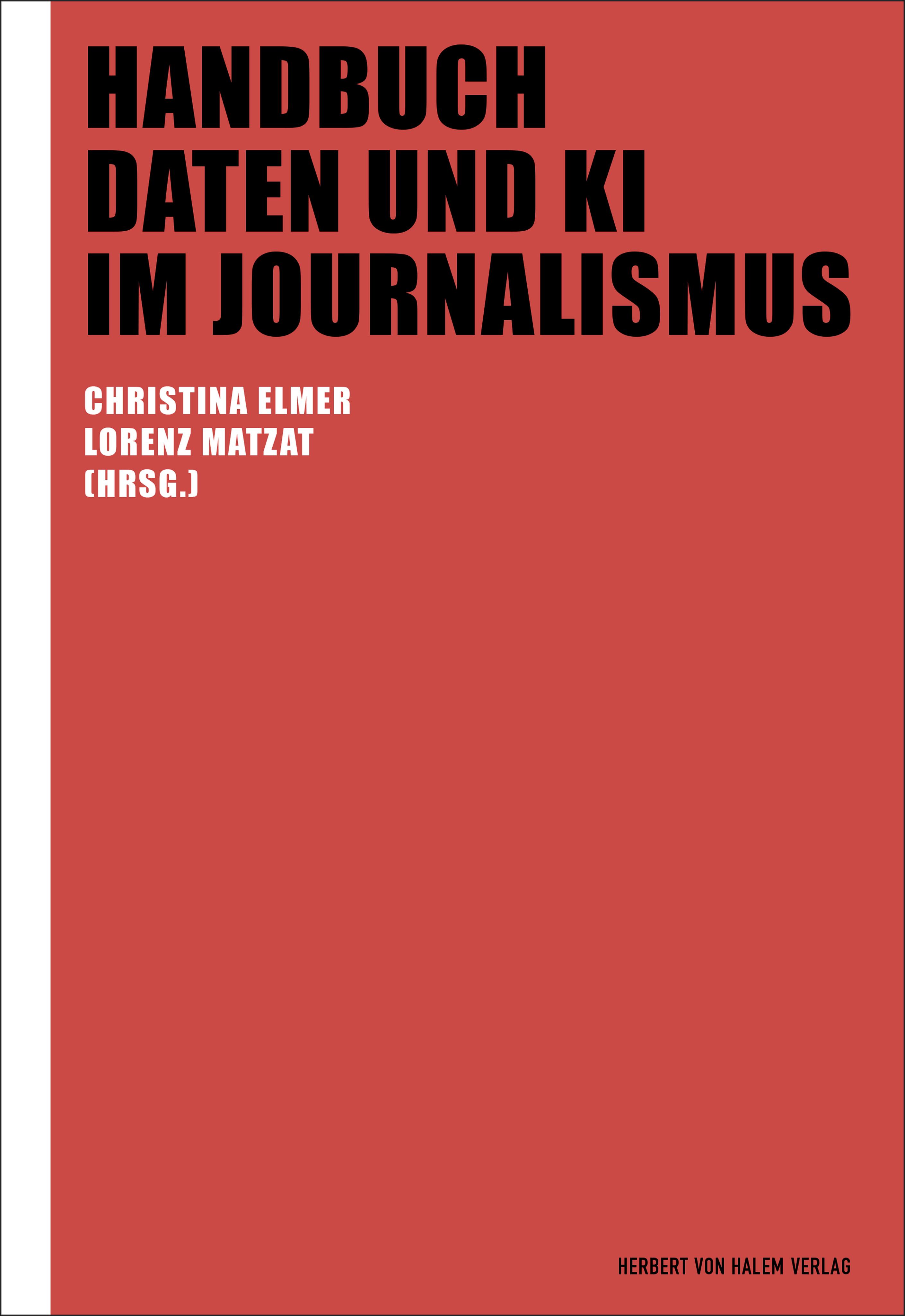 Vorderes Coverbild Handbuch Daten und KI im Journalismus